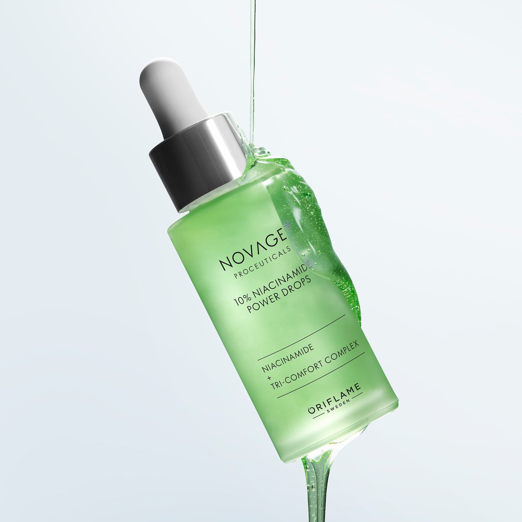 a green liquid in a bottle