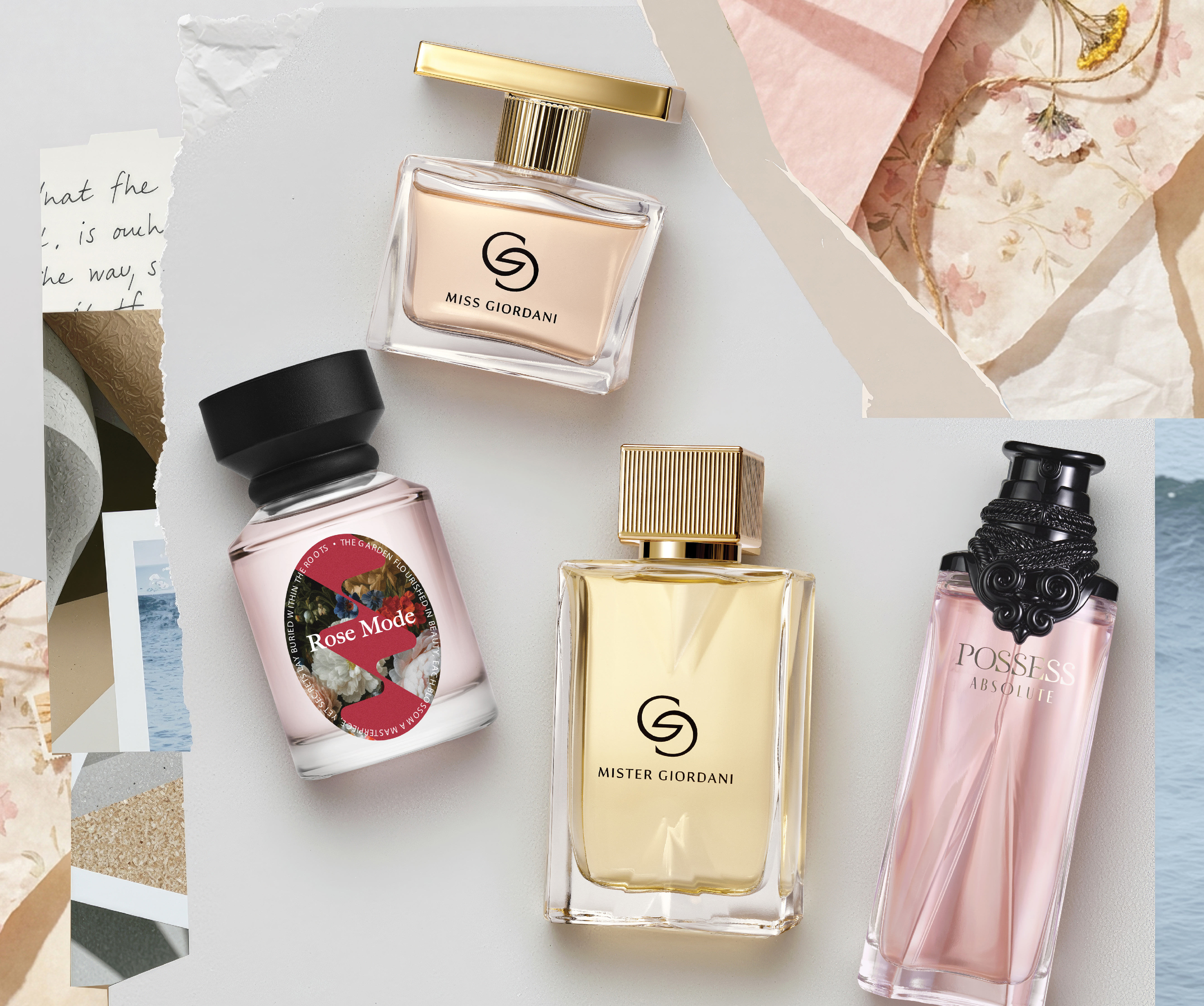 un grup de sticluțe de parfum