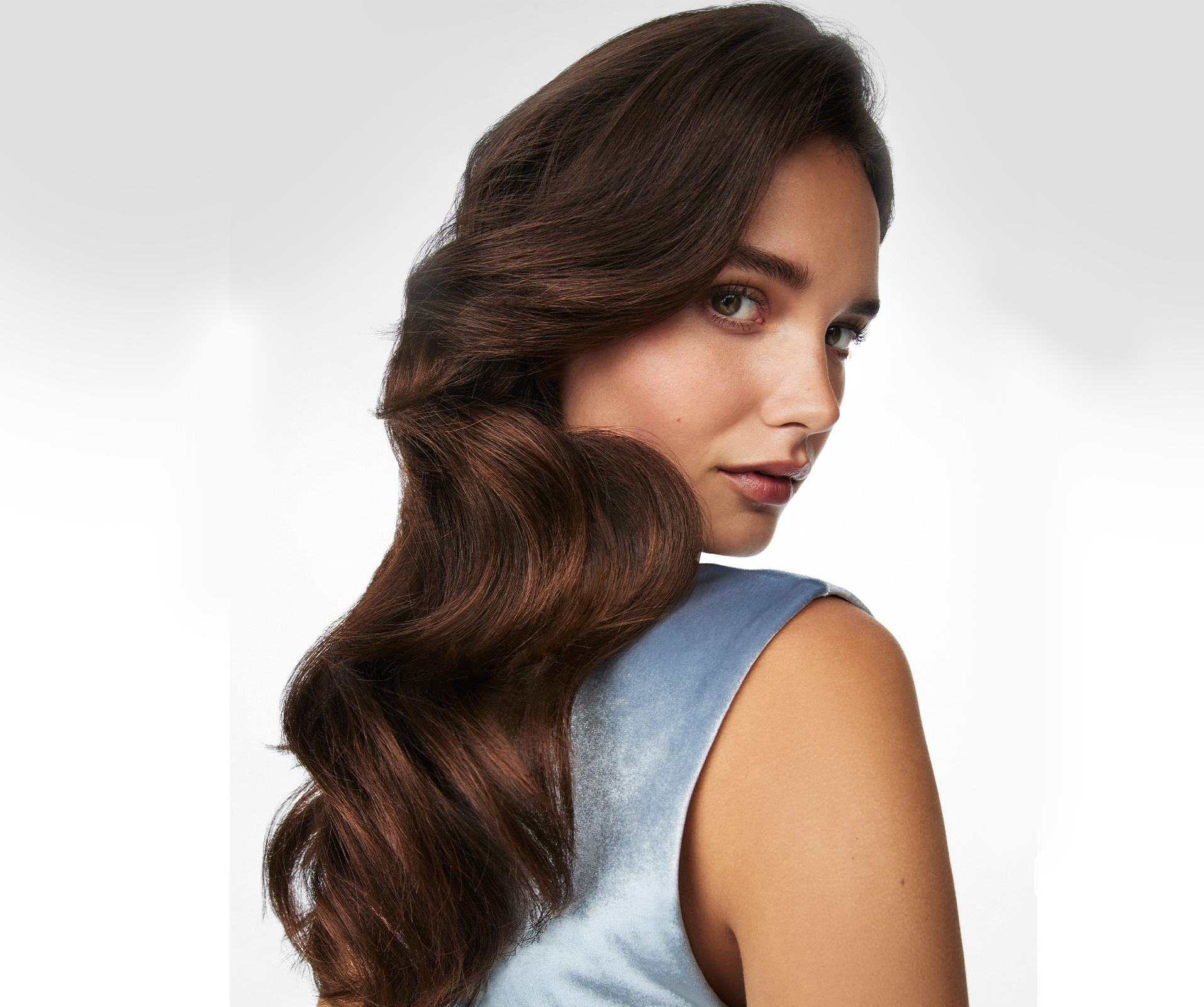 a woman with long brown hair