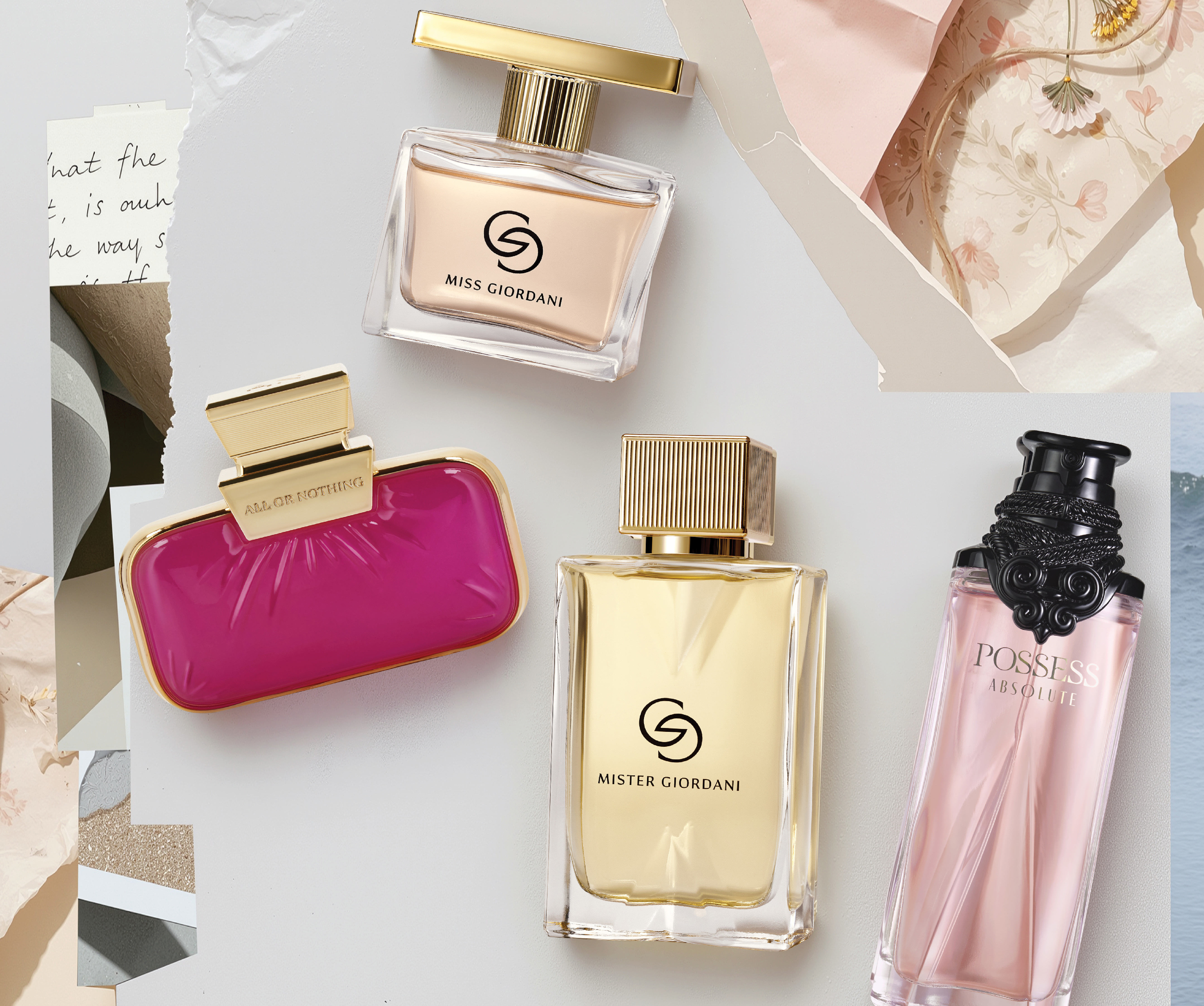 un grup de sticluțe de parfum