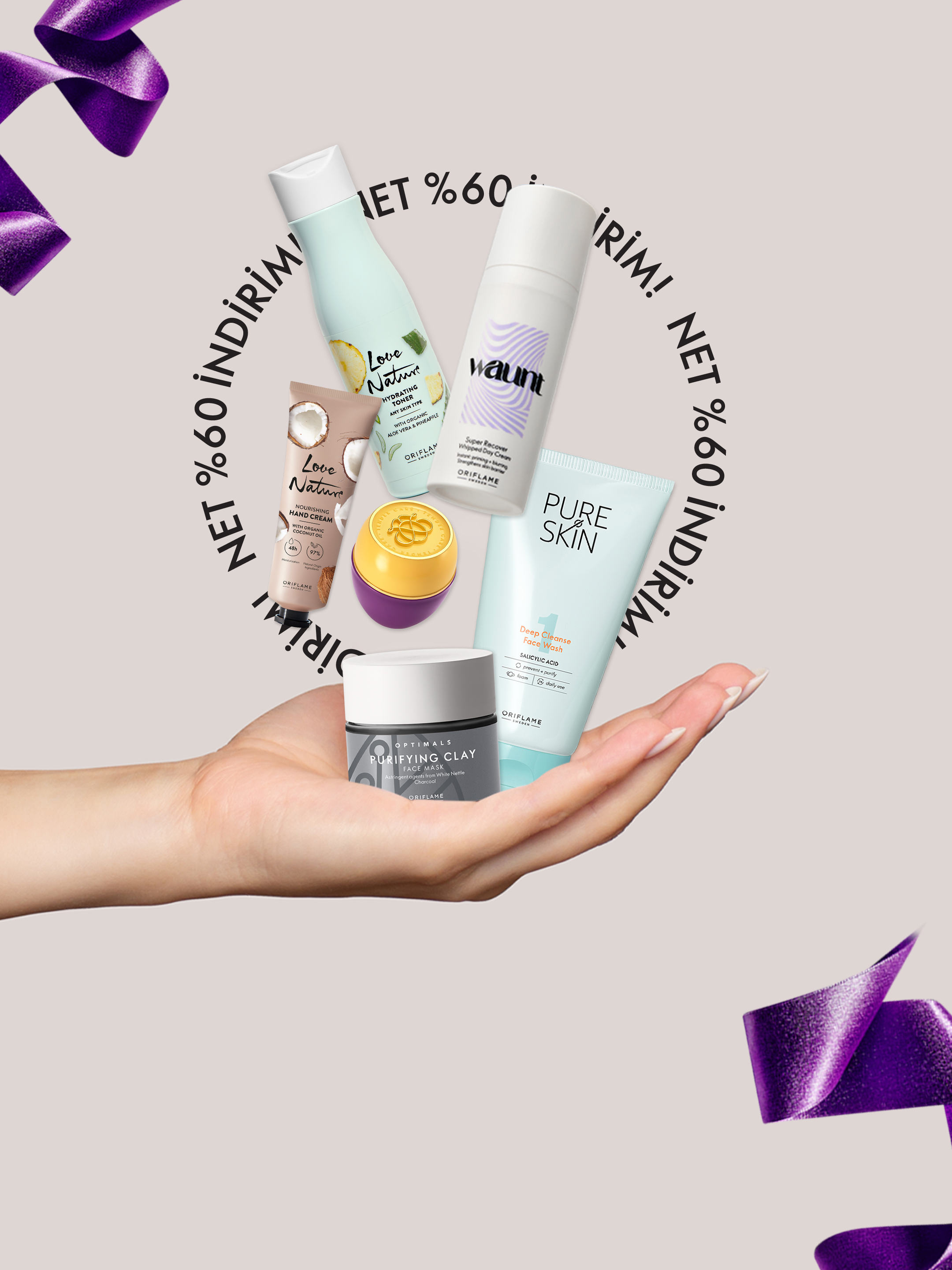 Seçili cilt bakım ürünlerinde net %60 indirim!