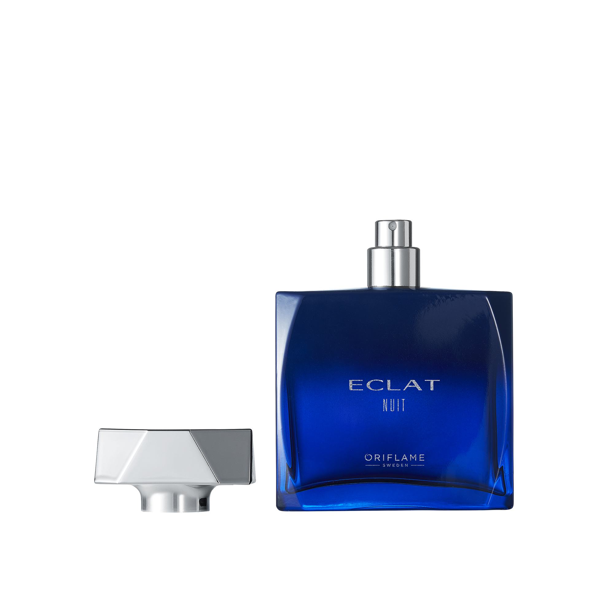un flacon de parfum bleu