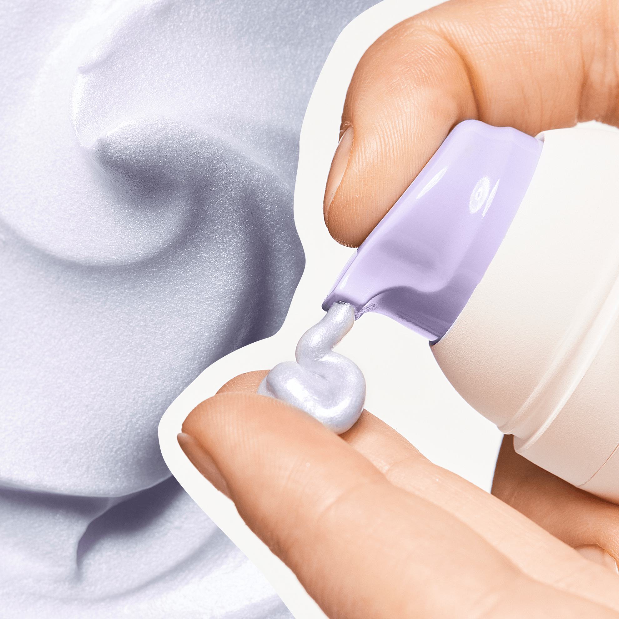 a person pouring a lotion onto a finger