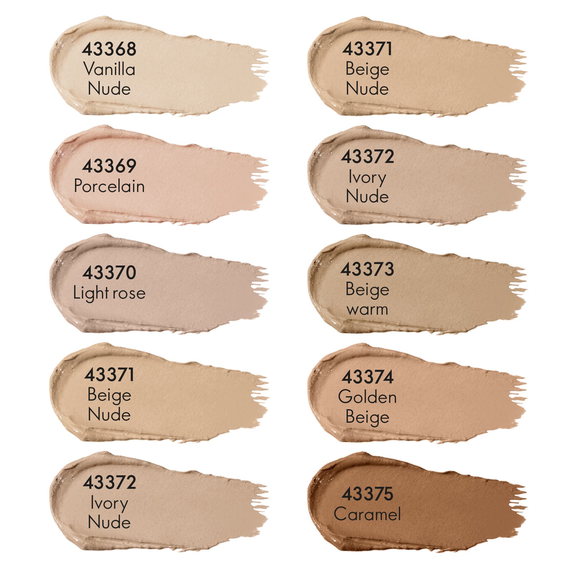 en samling af forskellige nuancer af makeup