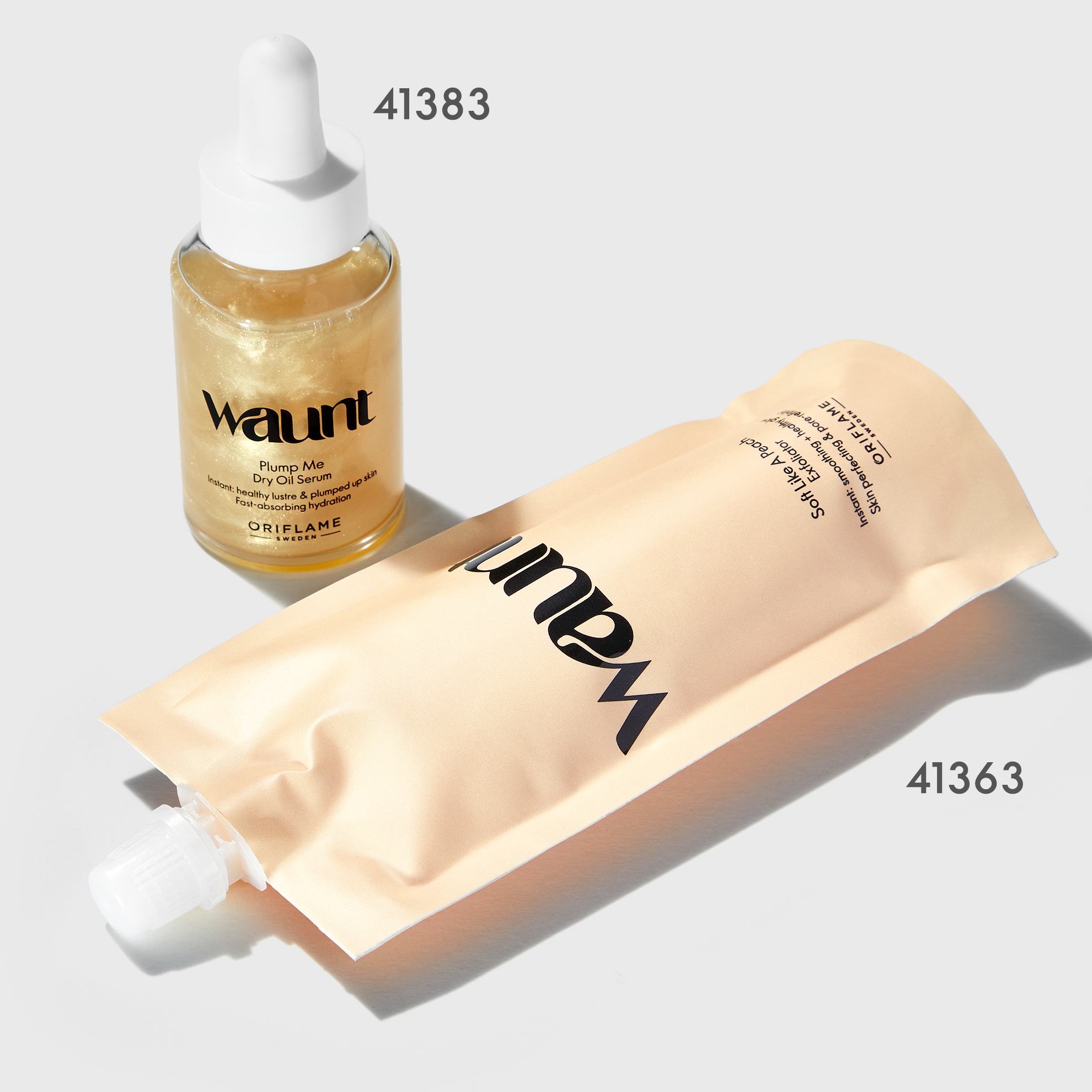 a bottle of liquid next to a bag of liquid