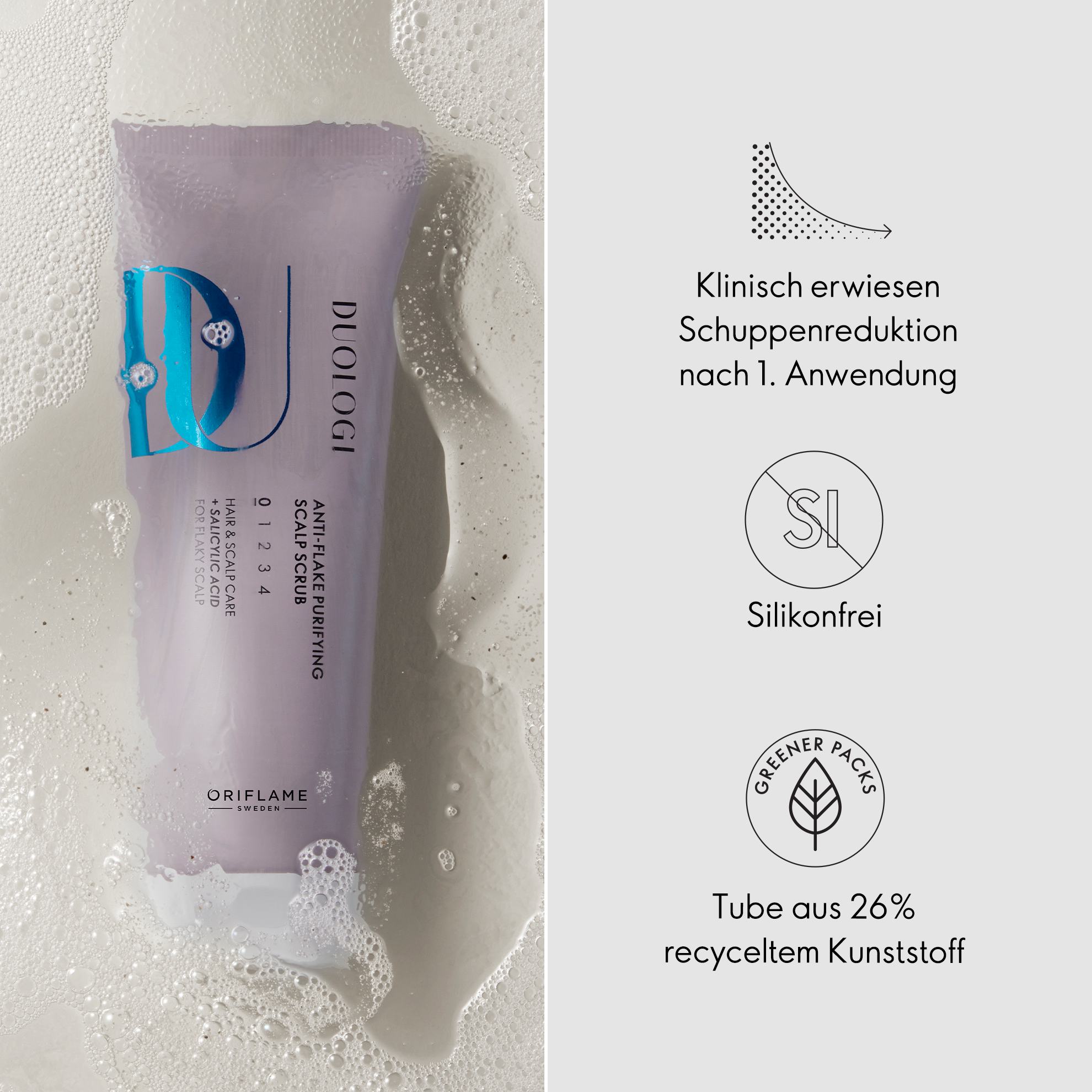 eine Tube Creme auf einer schaumigen Oberfläche