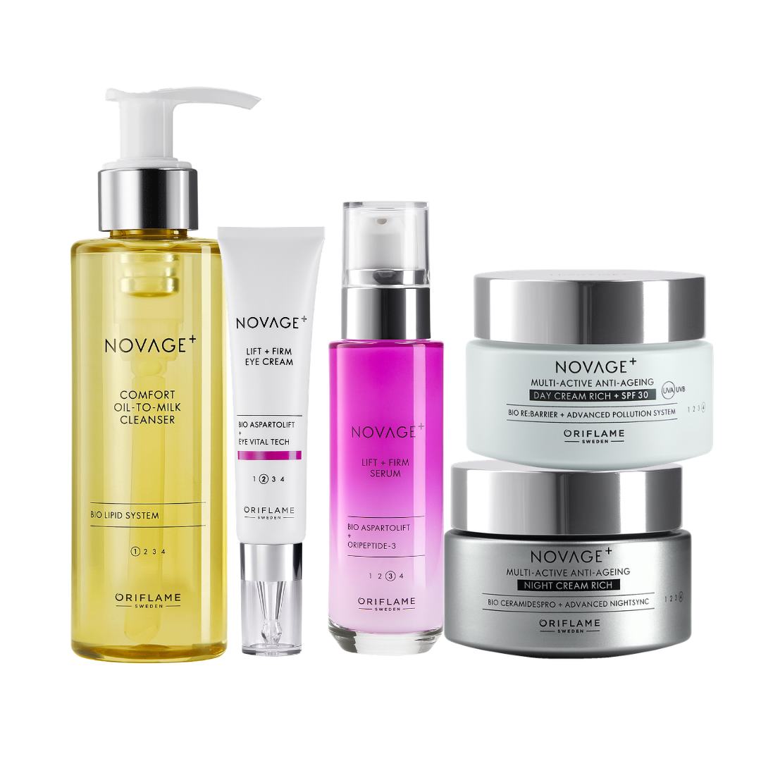 een groep flesjes cosmetica