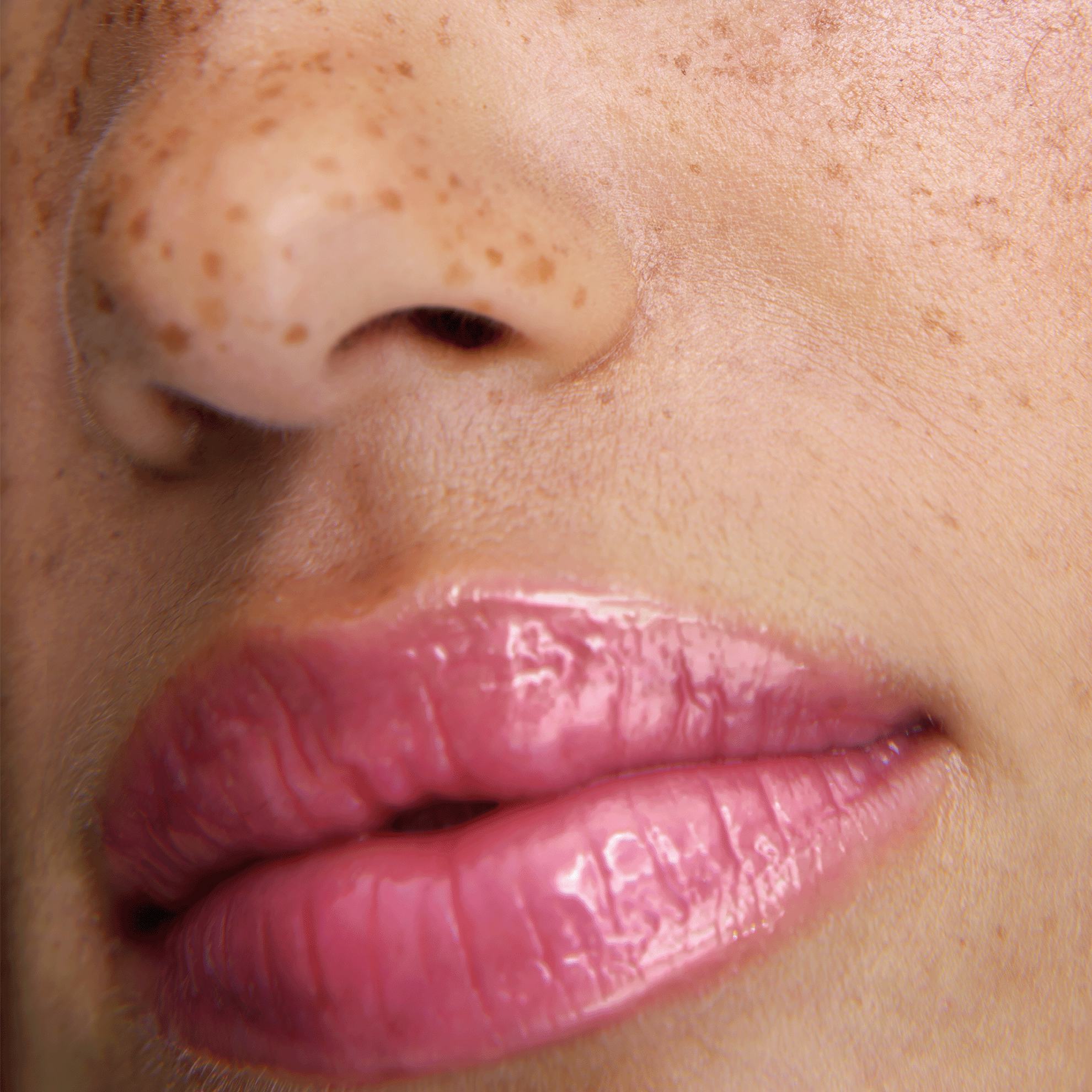een close-up van iemands lippen
