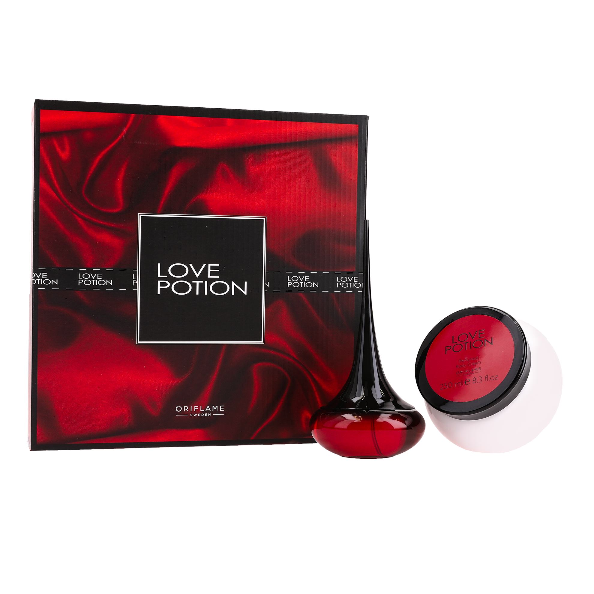 a red and black box with a black lid and a red liquid in it