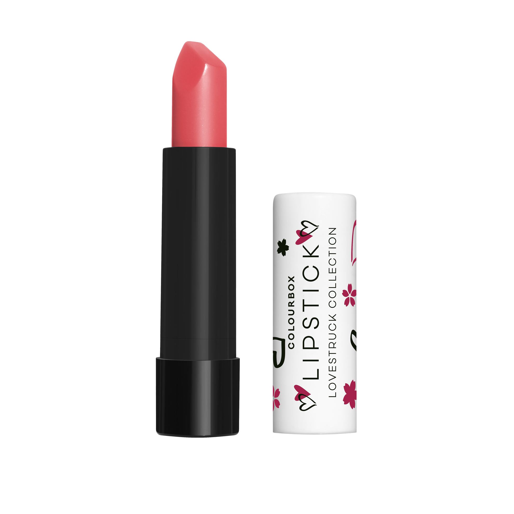 a pink lipstick with a white cap