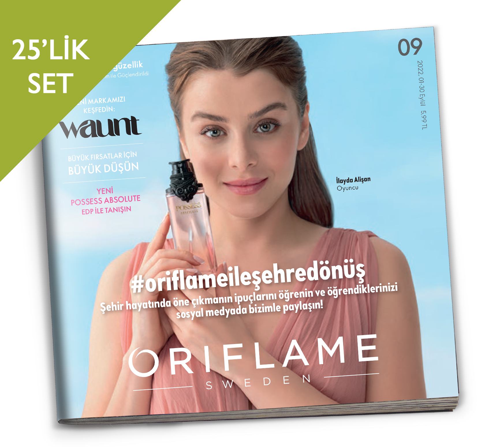 bir şişe tutan bir kadının bulunduğu dergi kapağı