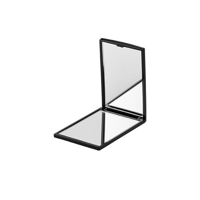 un pequeño espejo con marco rectangular