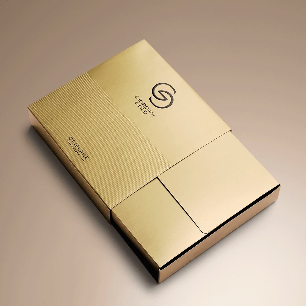 egy arany doboz logóval