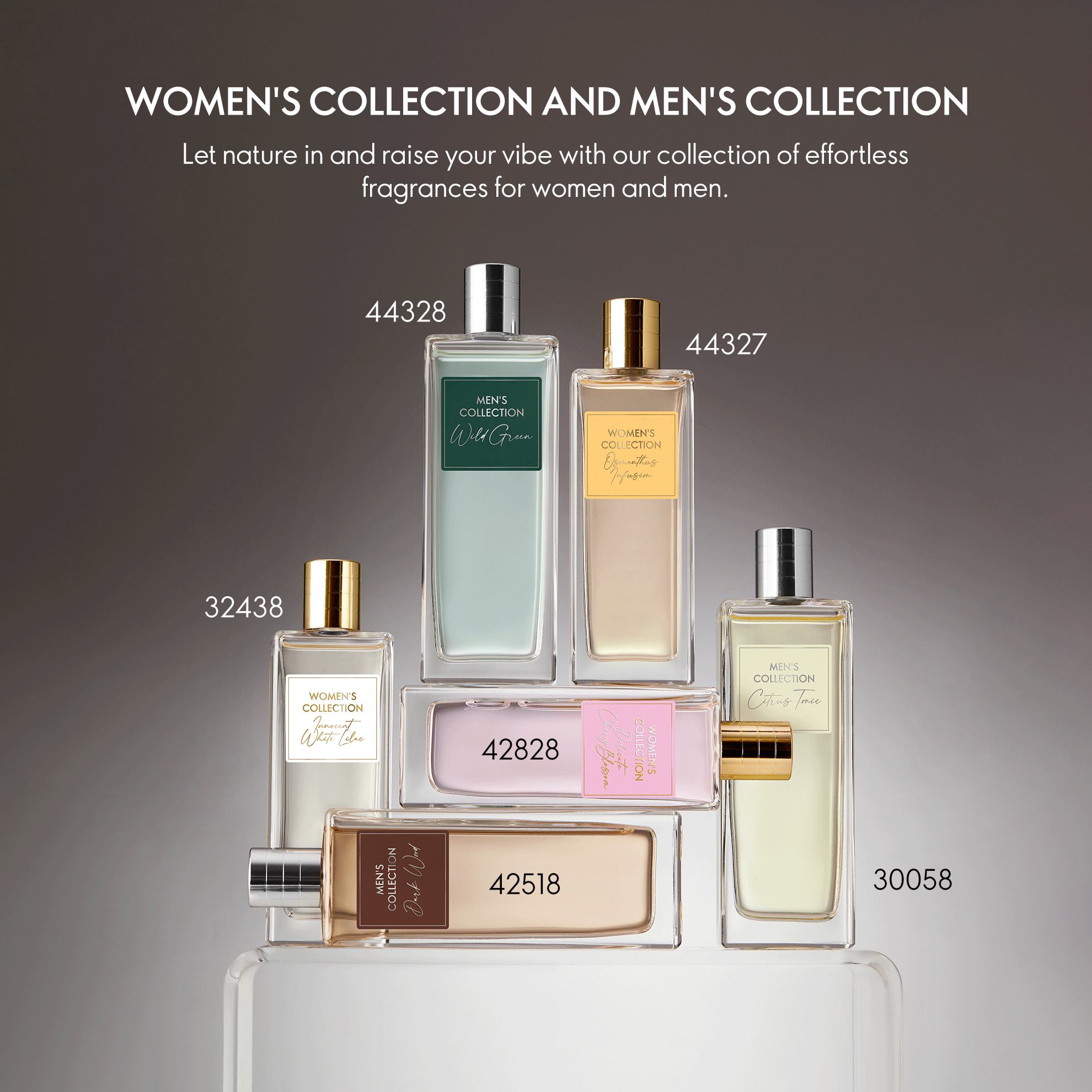 a group of perfume bottles