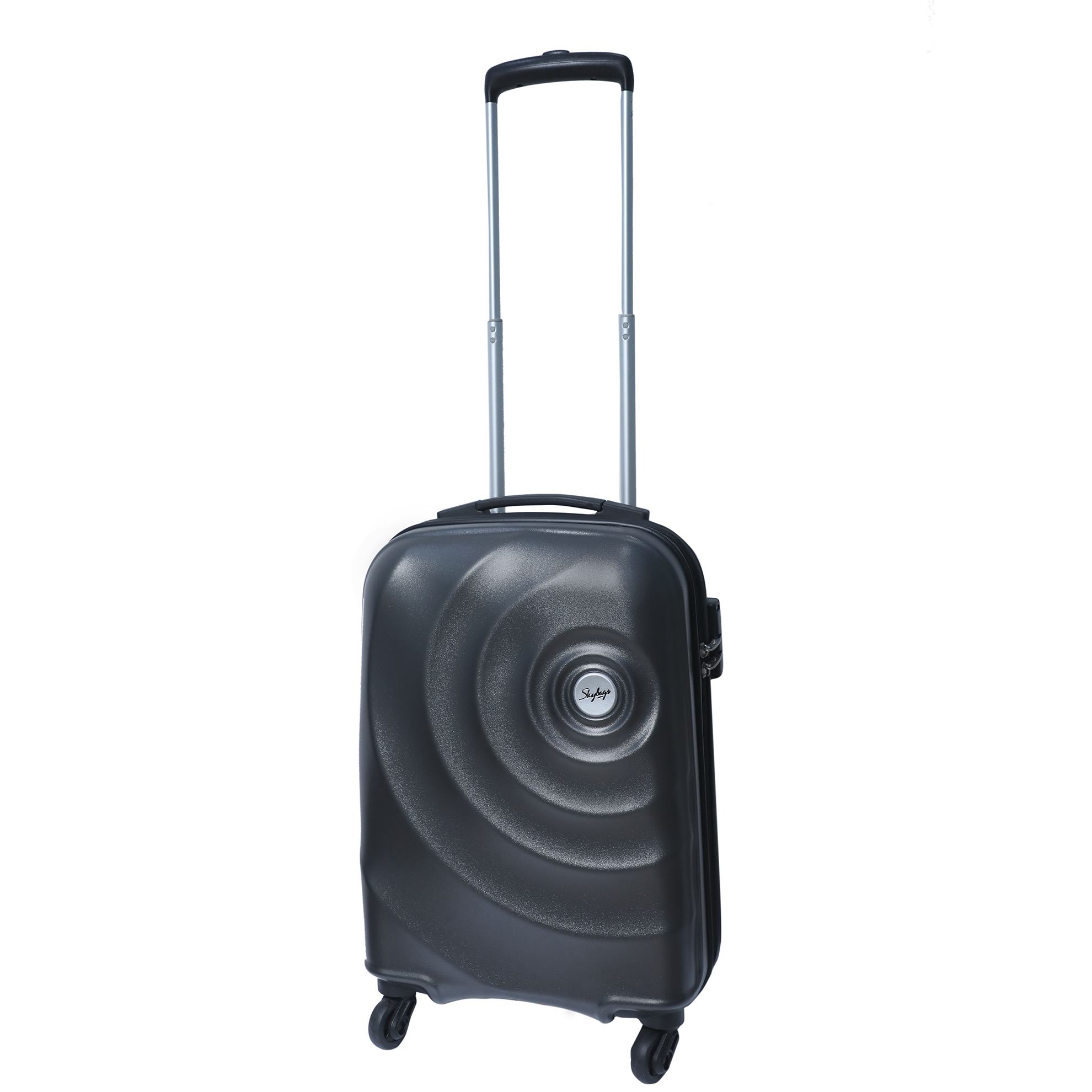 a black suitcase with wheels