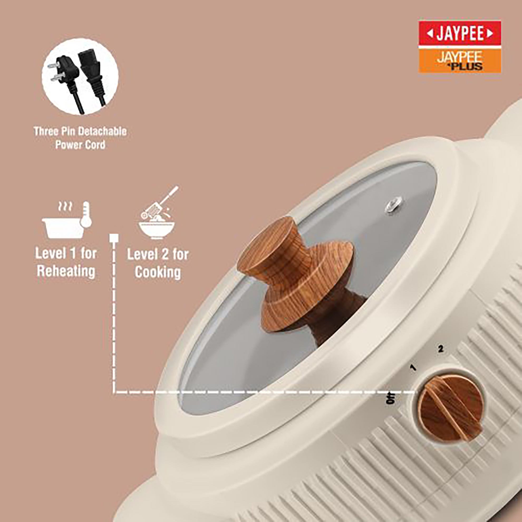 a white and brown pot with a glass lid