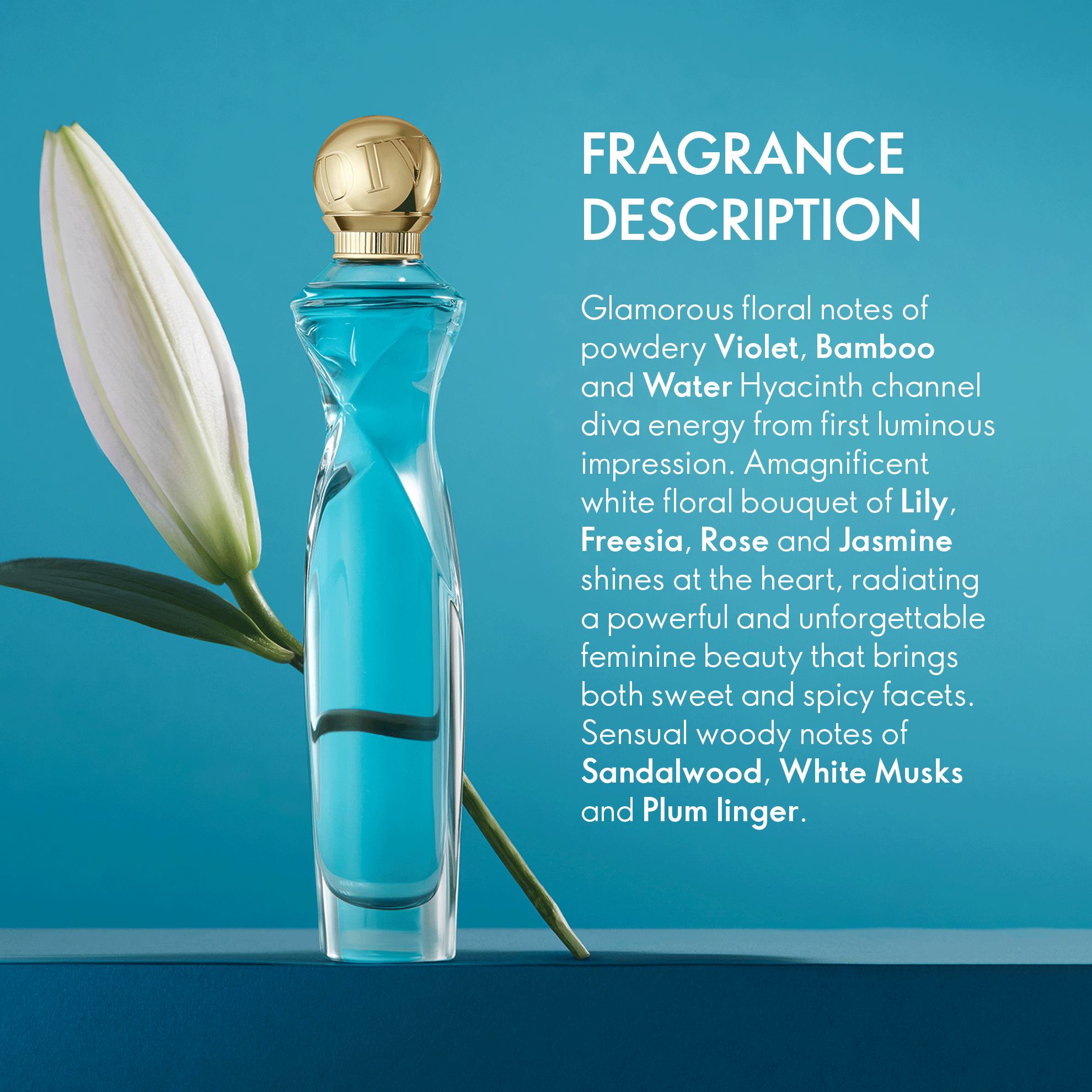 a bottle of perfume and a flower