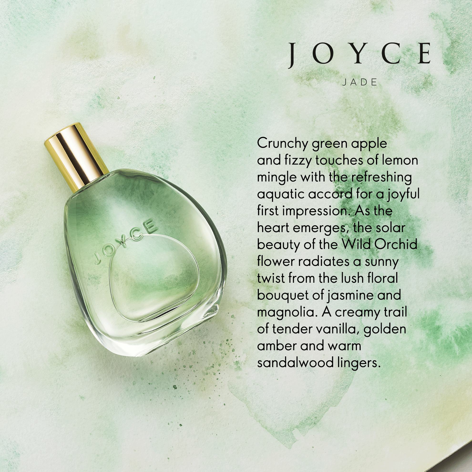 a bottle of perfume on a white surface