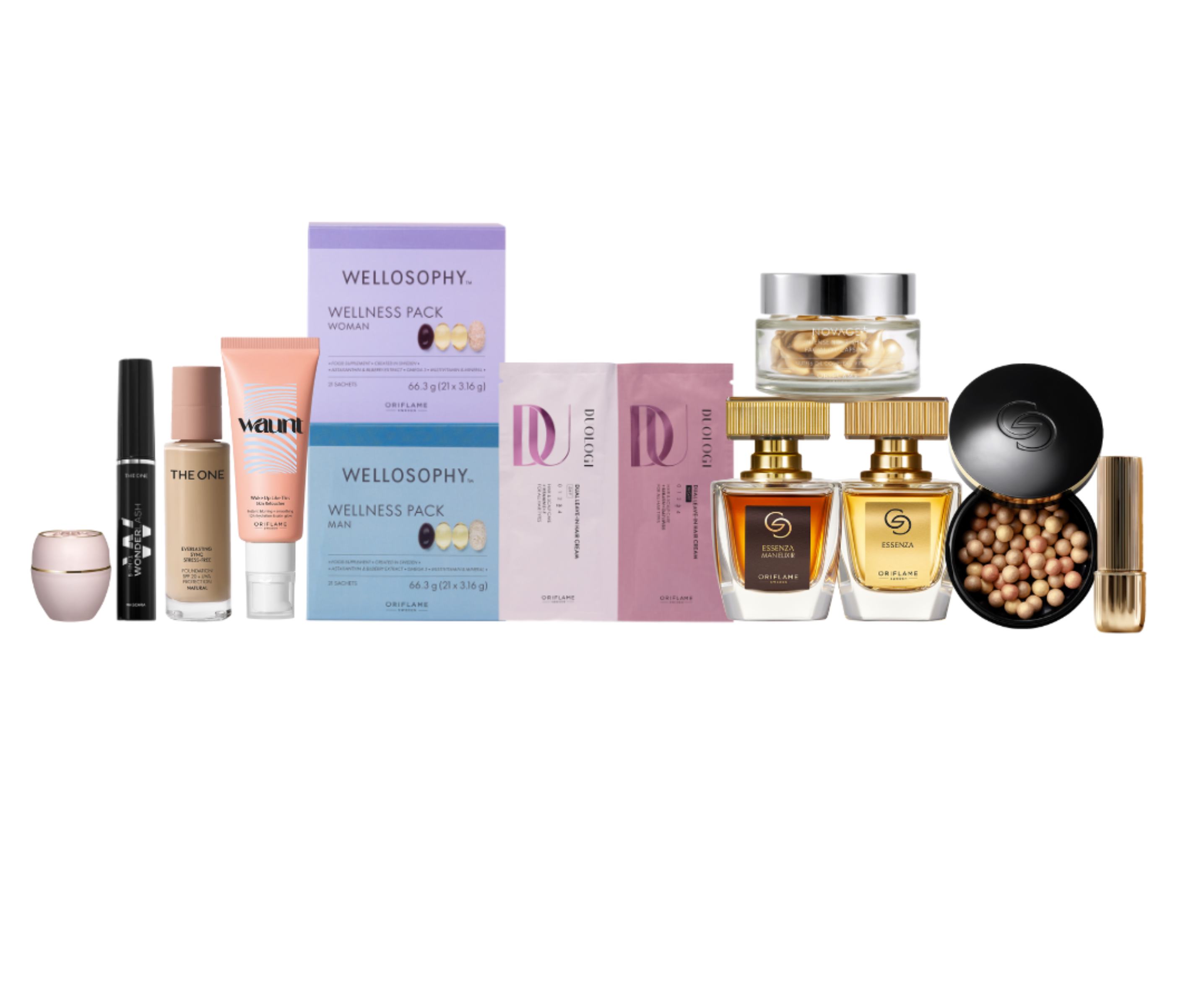 a group of makeup products