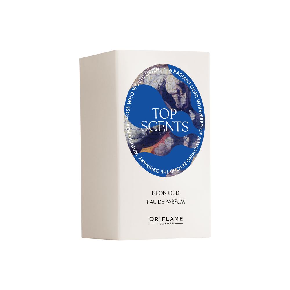 een wit vakje met een blauw label