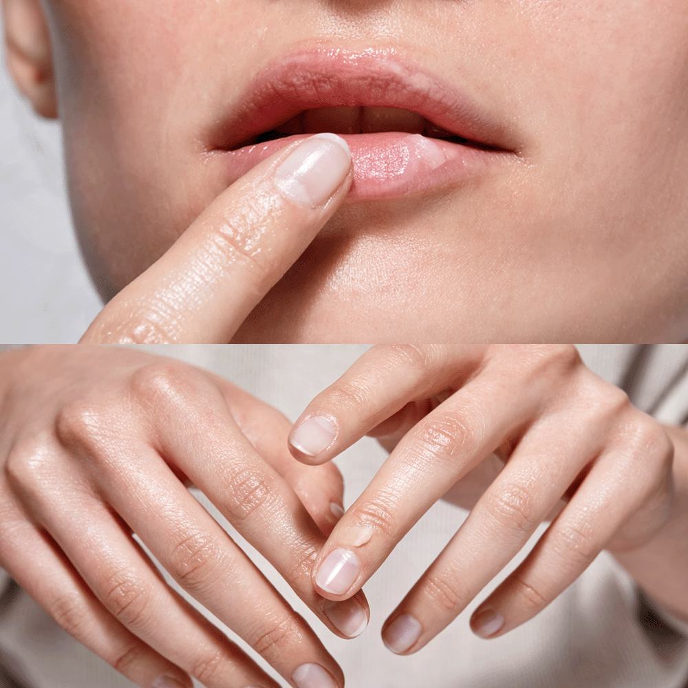 κοντινό πλάνο των χειλιών μιας γυναίκας