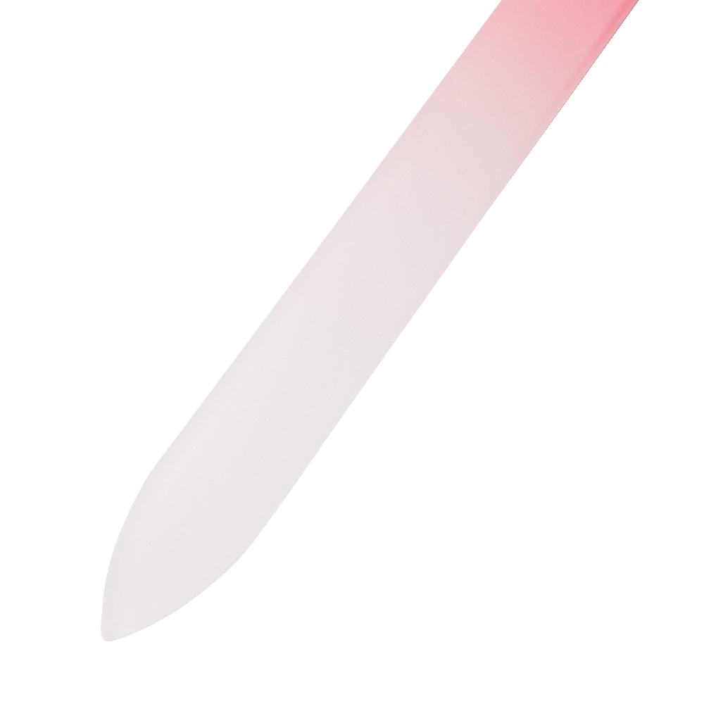 een nagelvijl met een roze kleurverloop