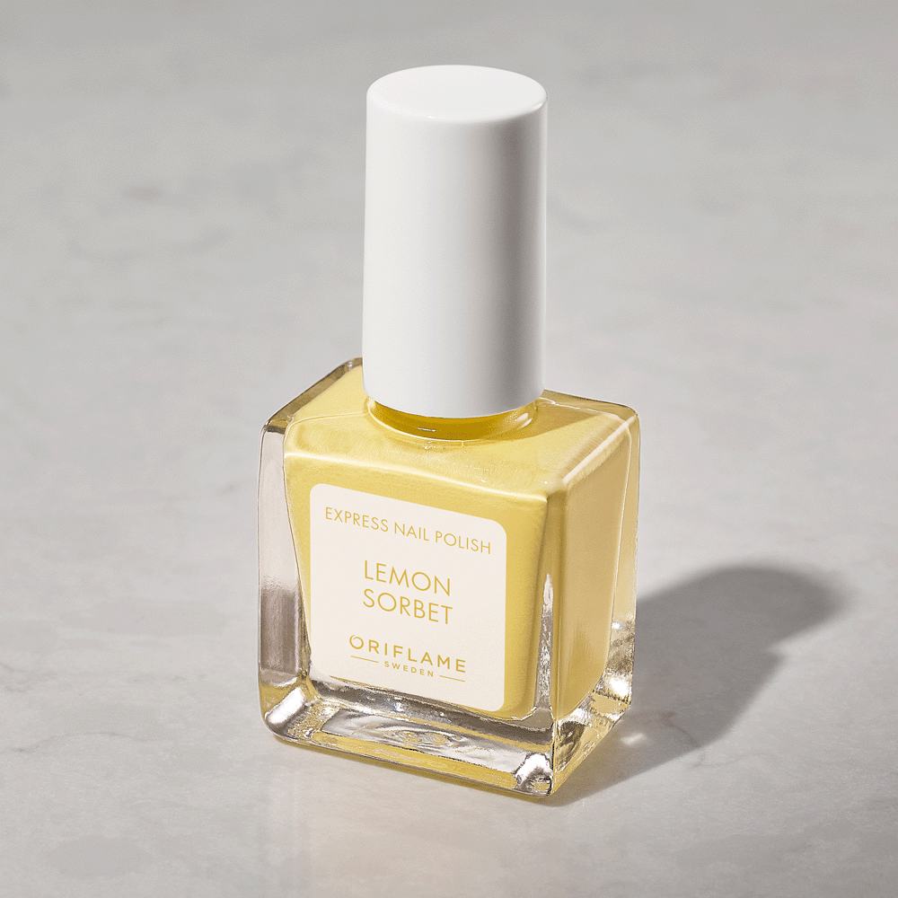 ένα μπουκάλι κίτρινο βερνίκι νυχιών