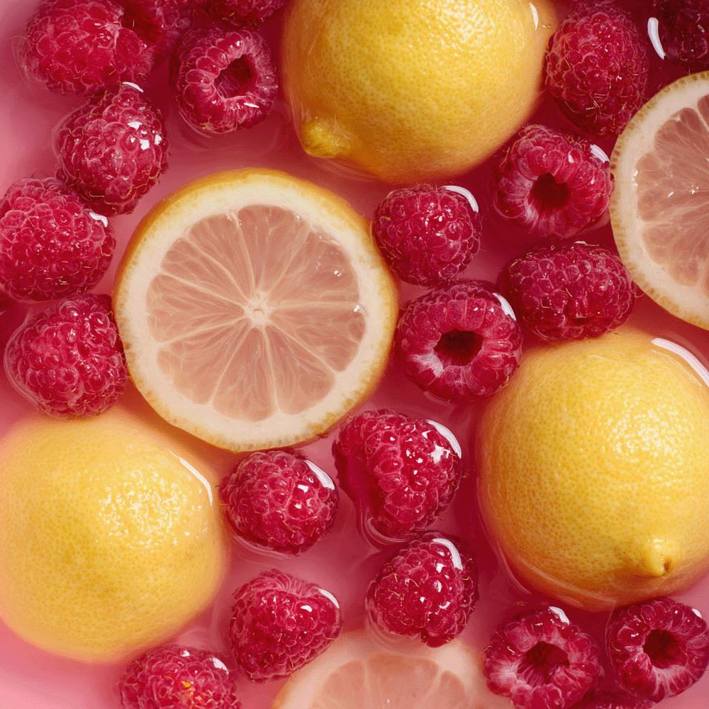 bir kase limon ve ahududu