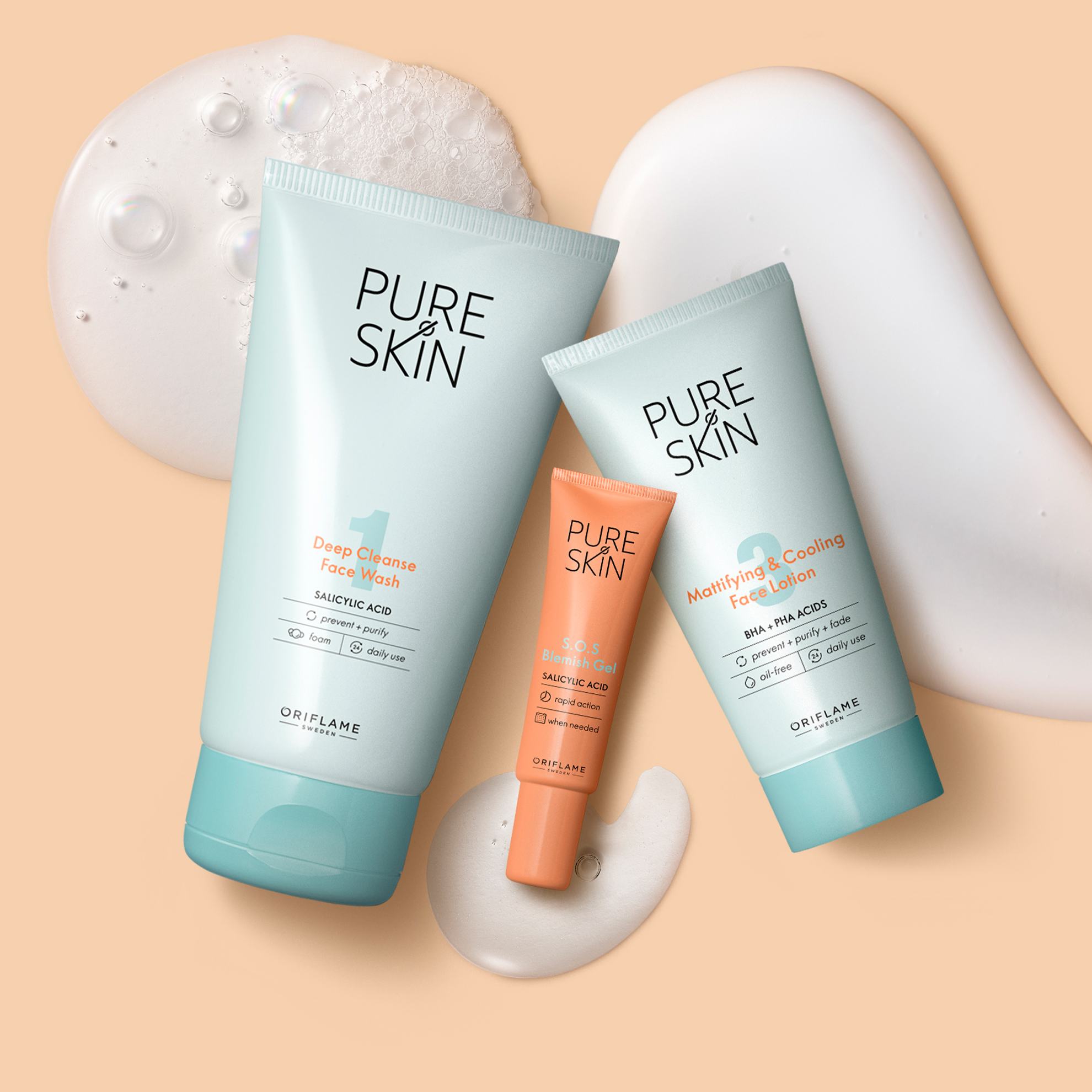 un grup de creme și câteva sticle