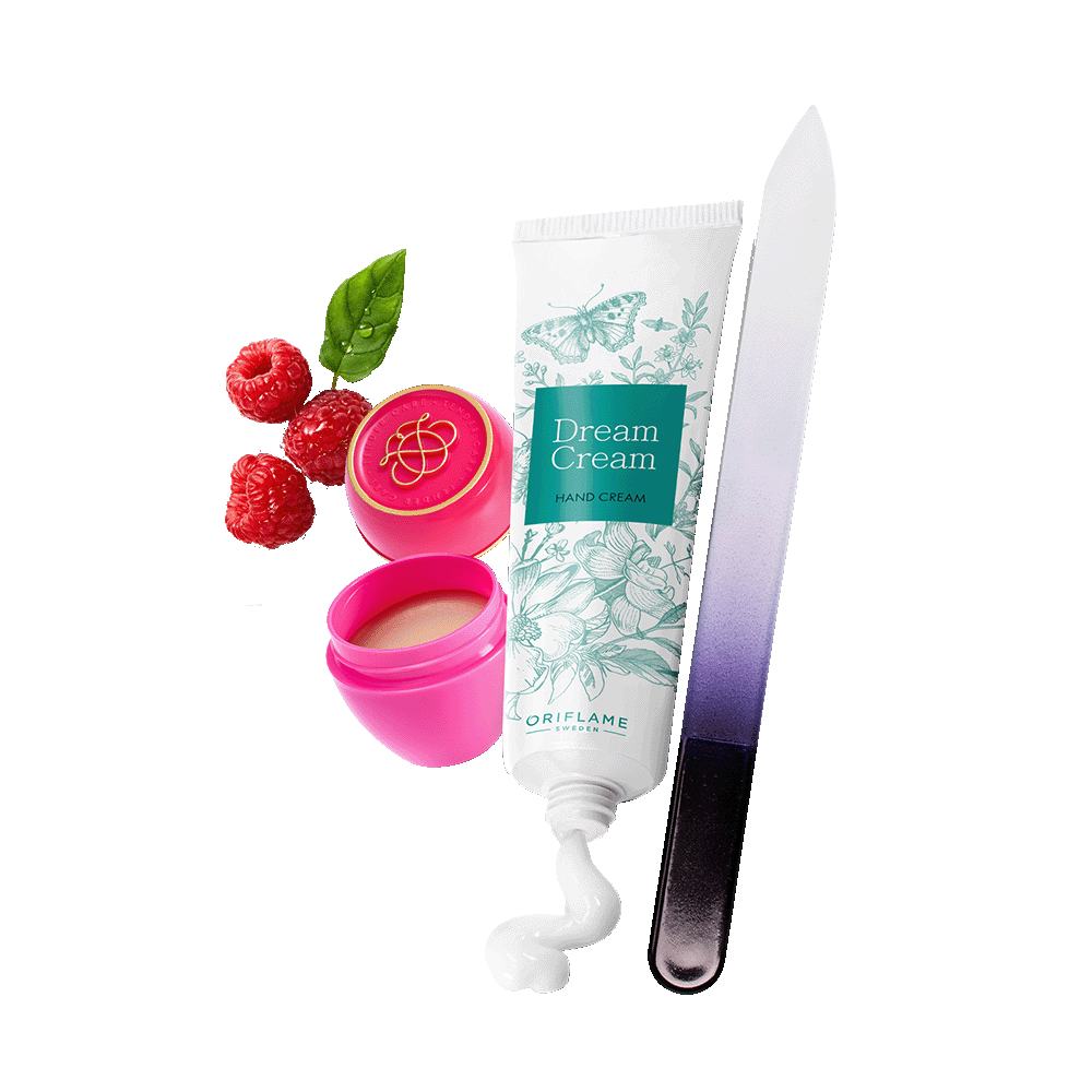 un tub de cremă și un cuțit cu fructe de pădure