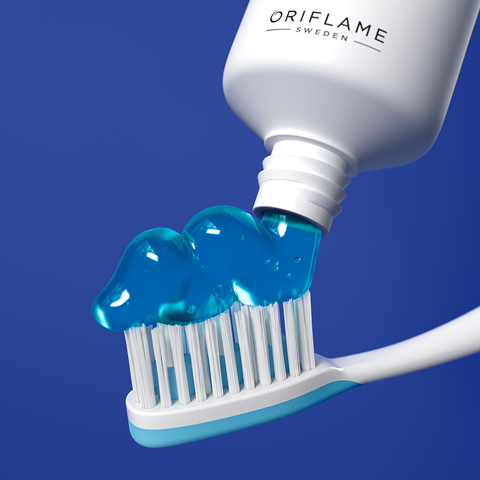 a toothpaste being poured onto a toothbrush