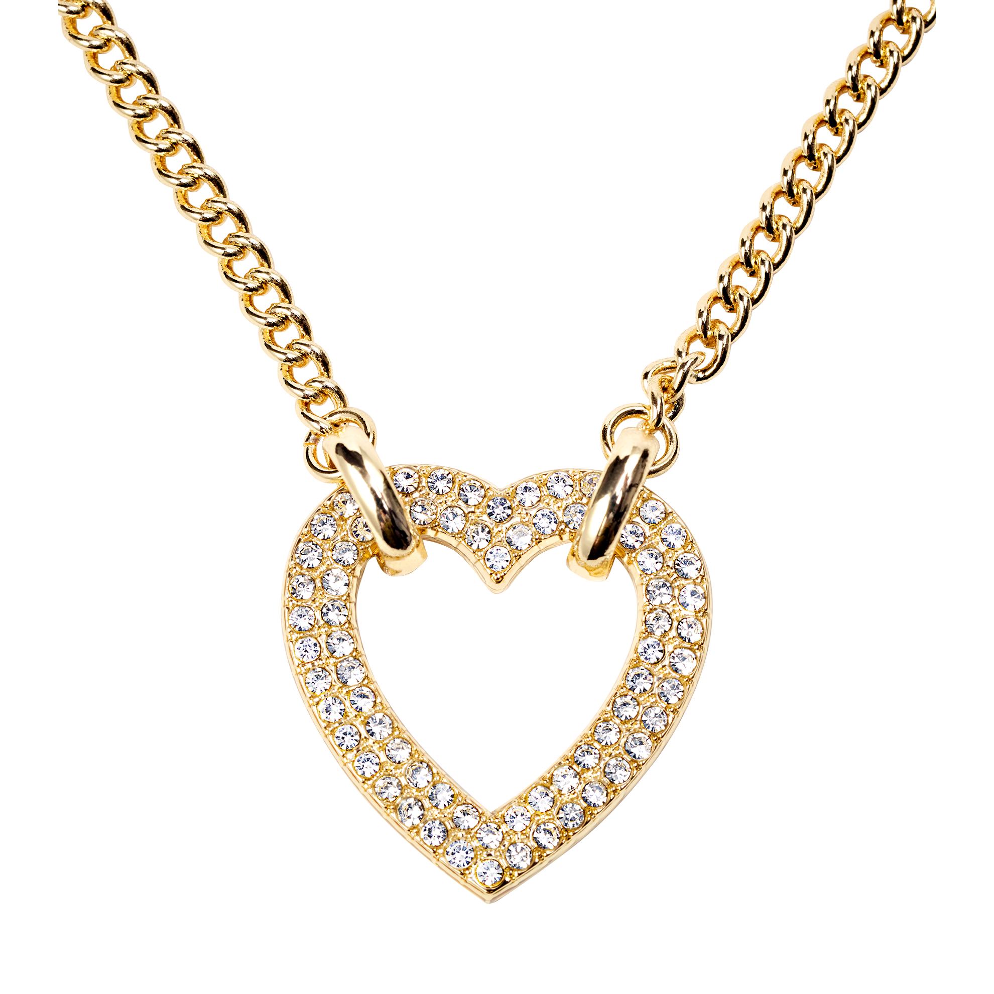 Kalung hati emas dengan berlian