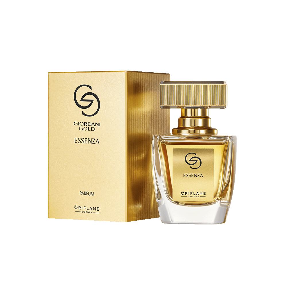 флакон духов в золотой коробке