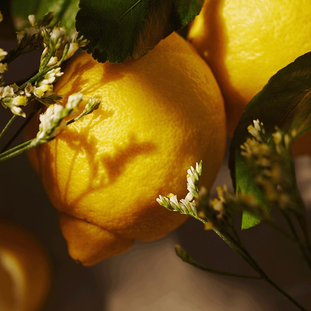 o lămâie și flori pe o plantă