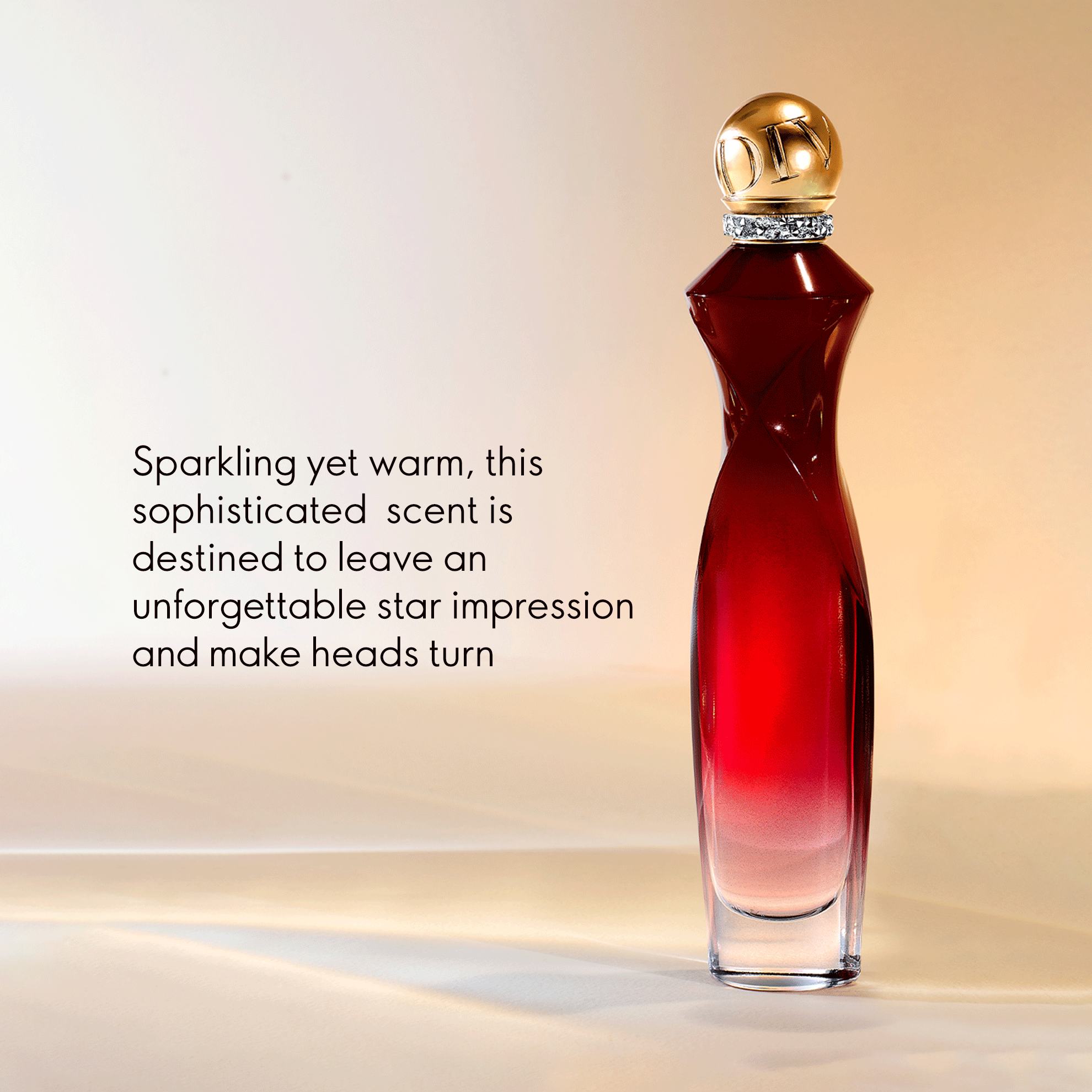 a bottle of perfume with text