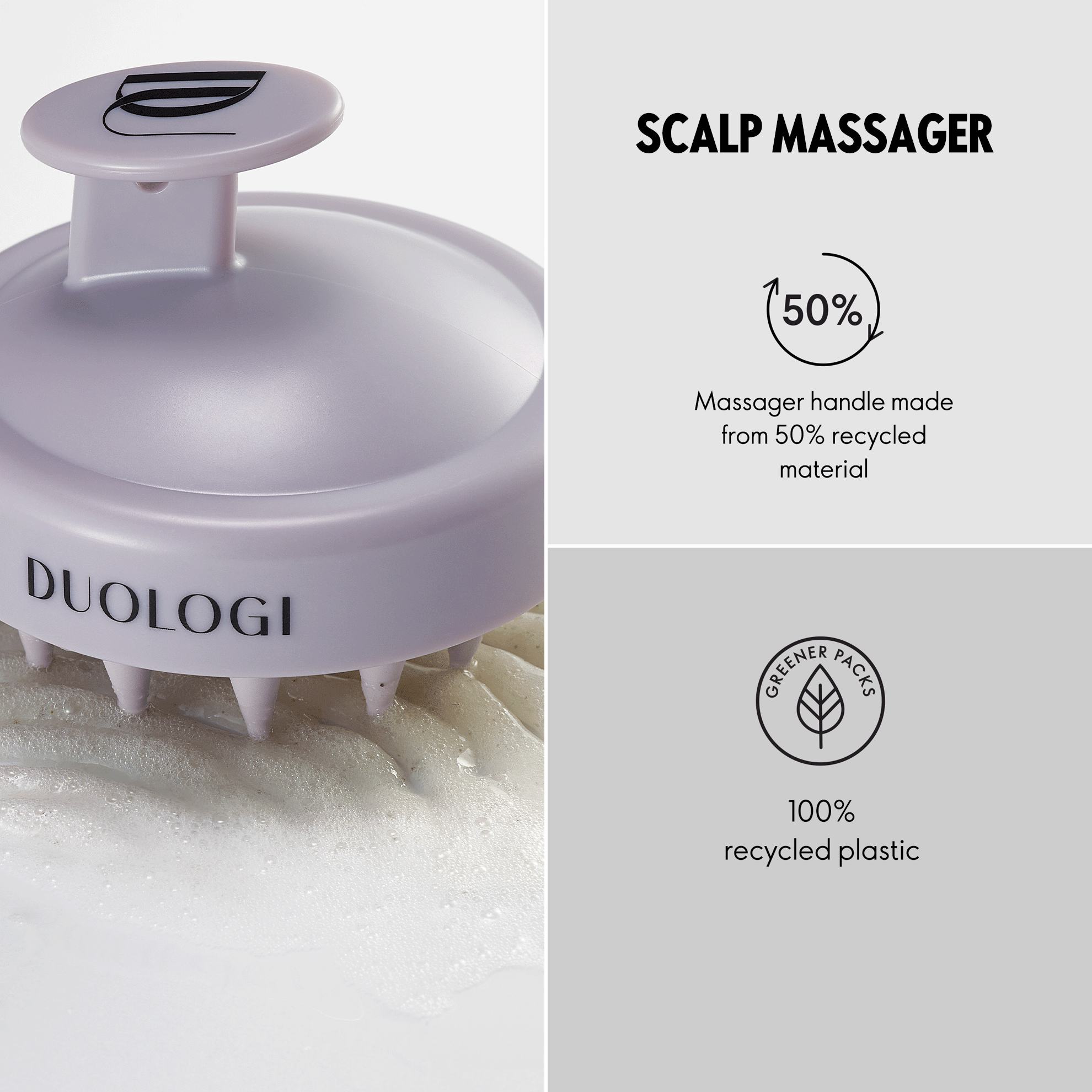 a massage brush with a handle