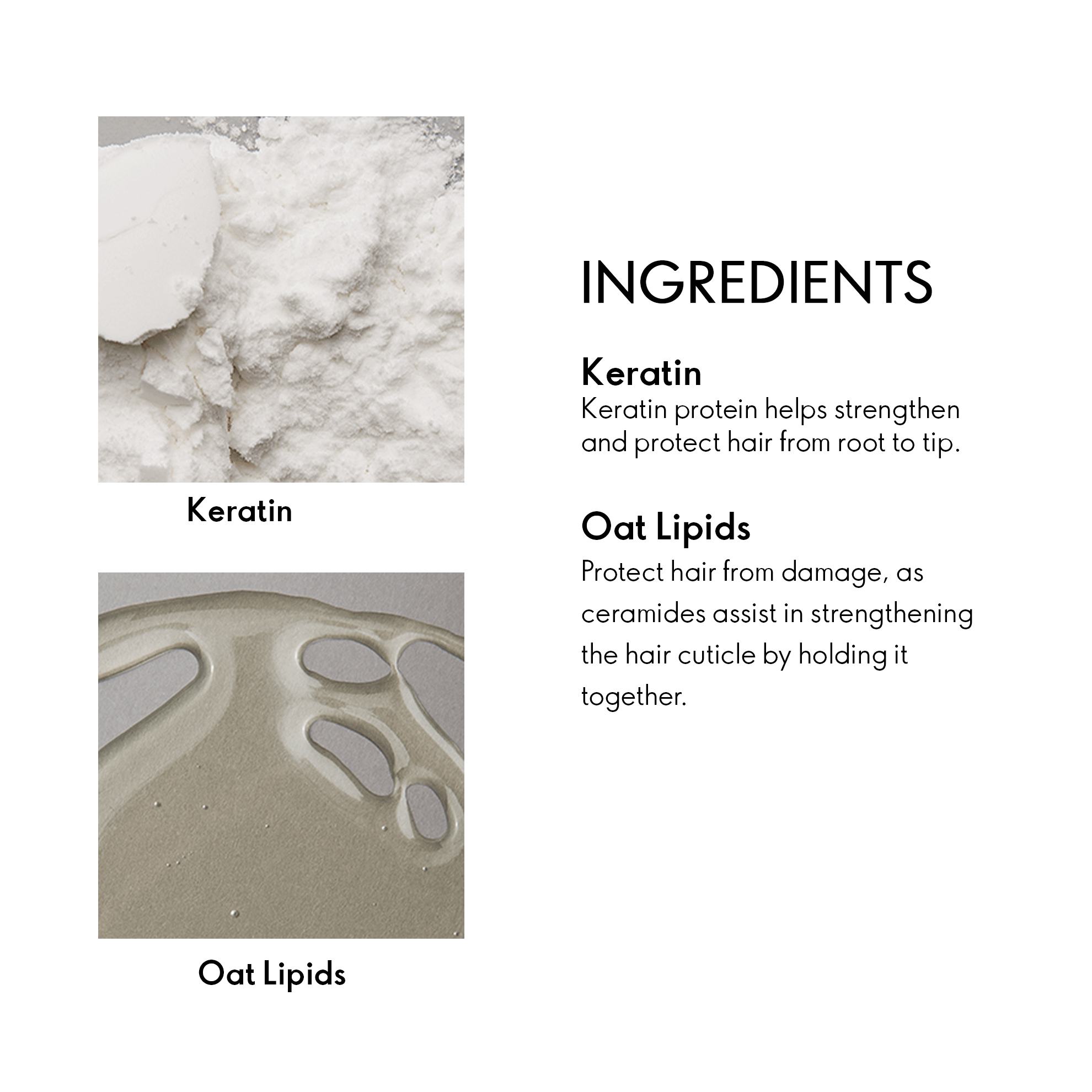 a collage of ingredients for hair