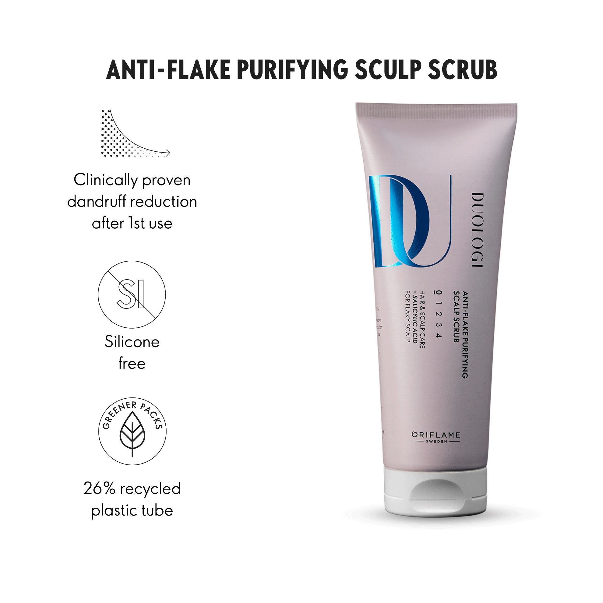 a tube of scrub with text and images