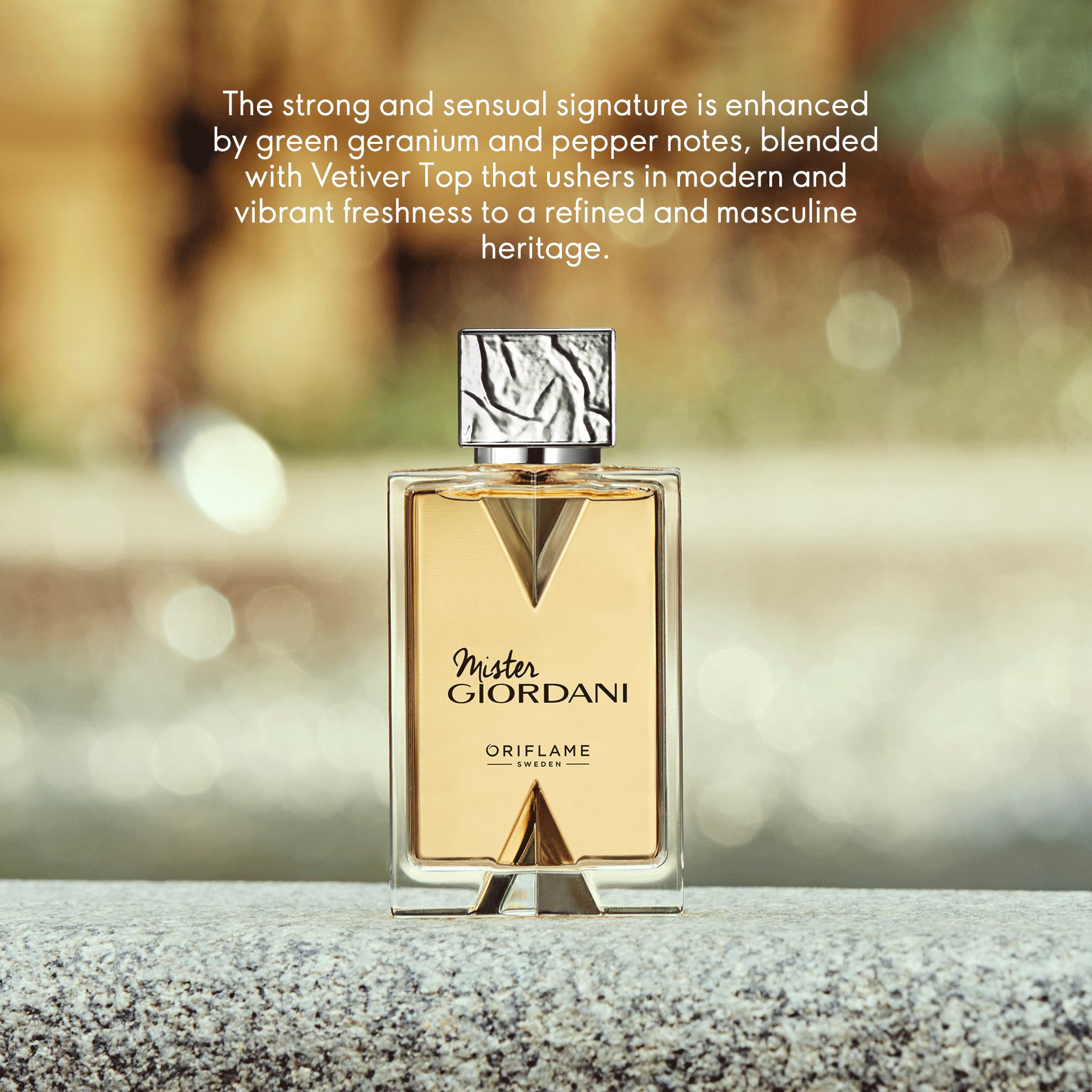 a bottle of perfume on a marble surface