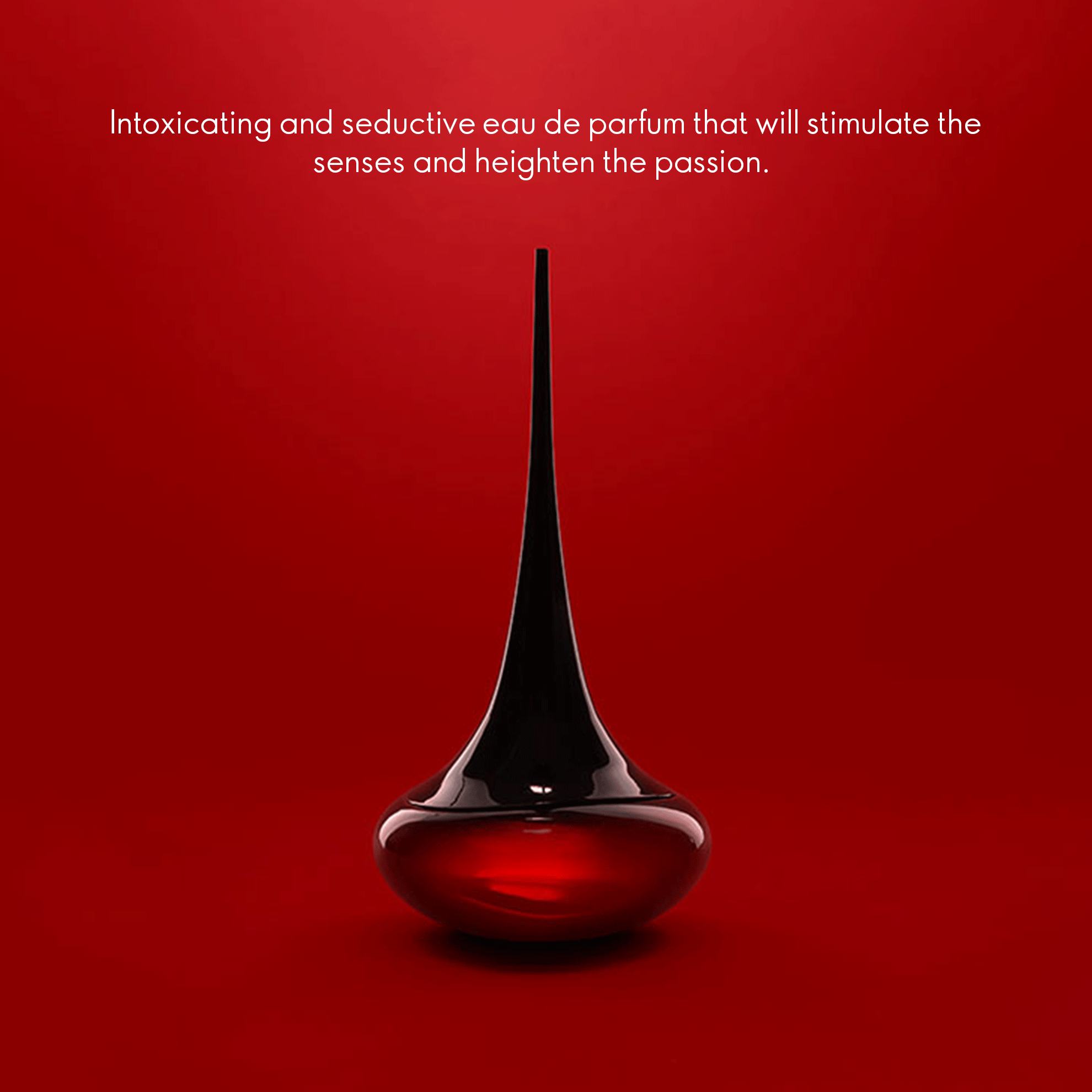 a black and red liquid in a glass container