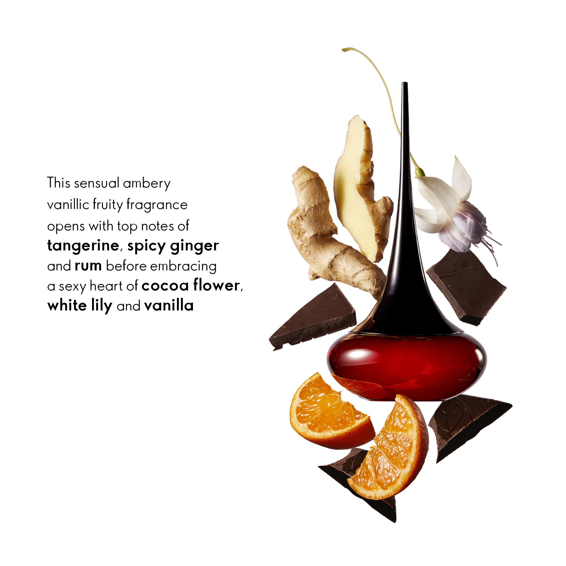 a bottle of liquid with oranges and chocolate