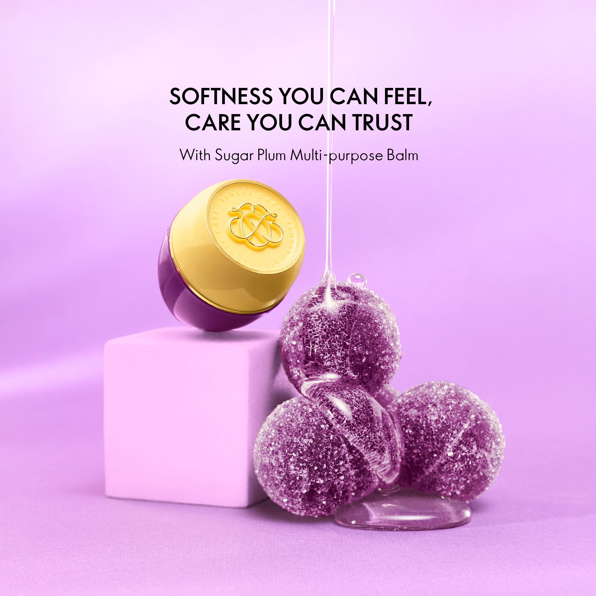 a purple round objects with a yellow cap