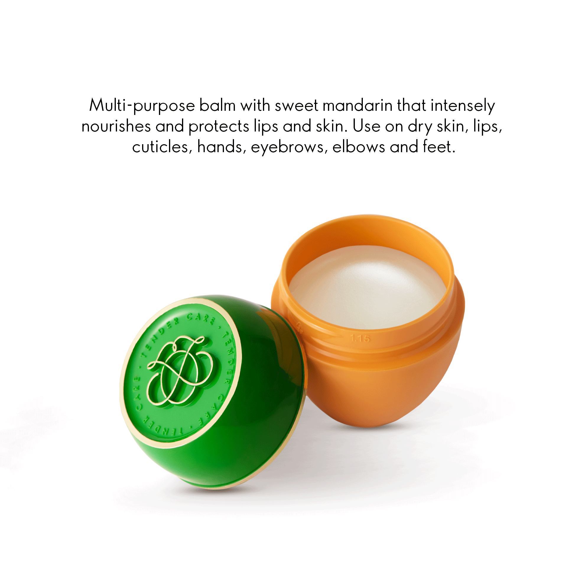 a green and orange container with a green lid