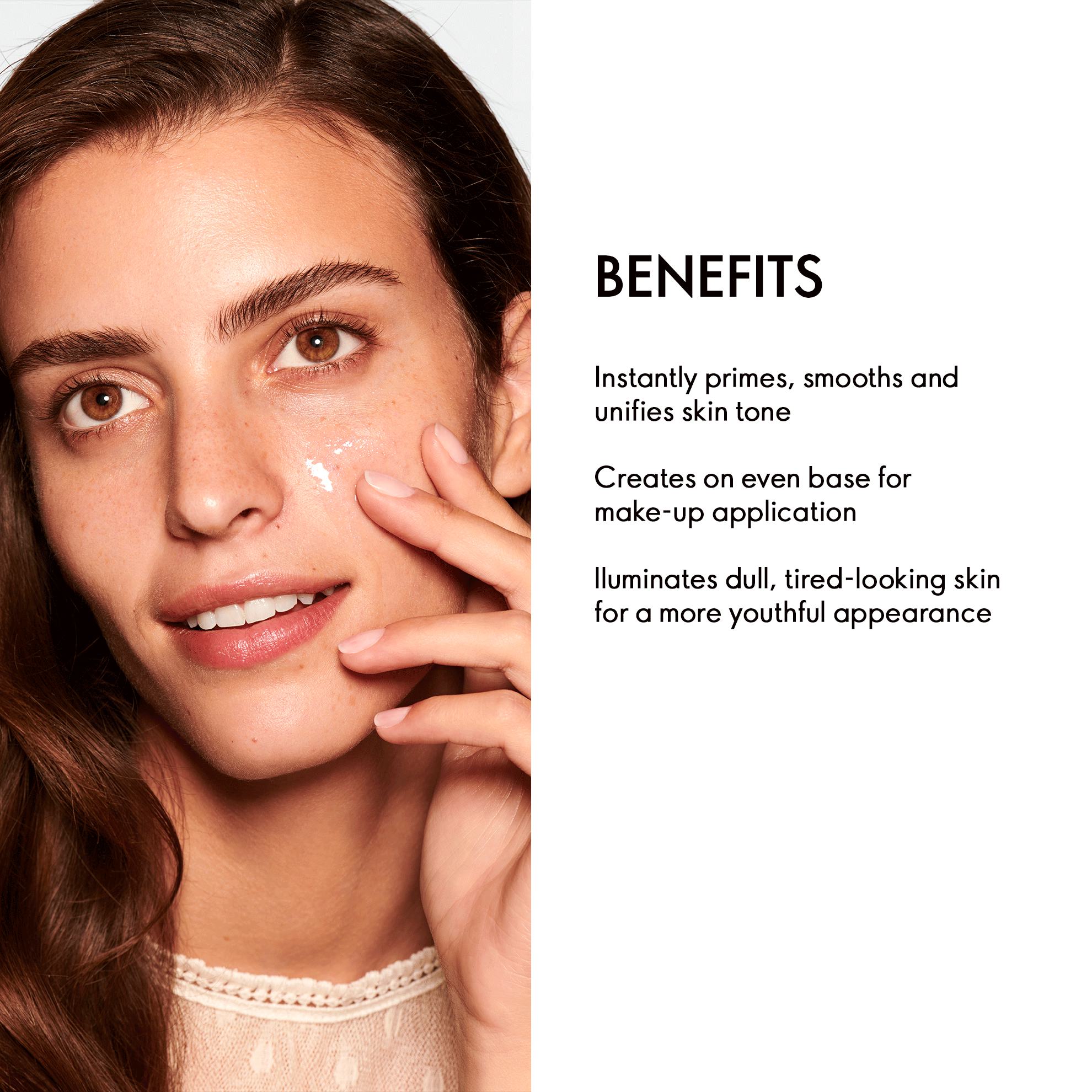 a woman touching her face