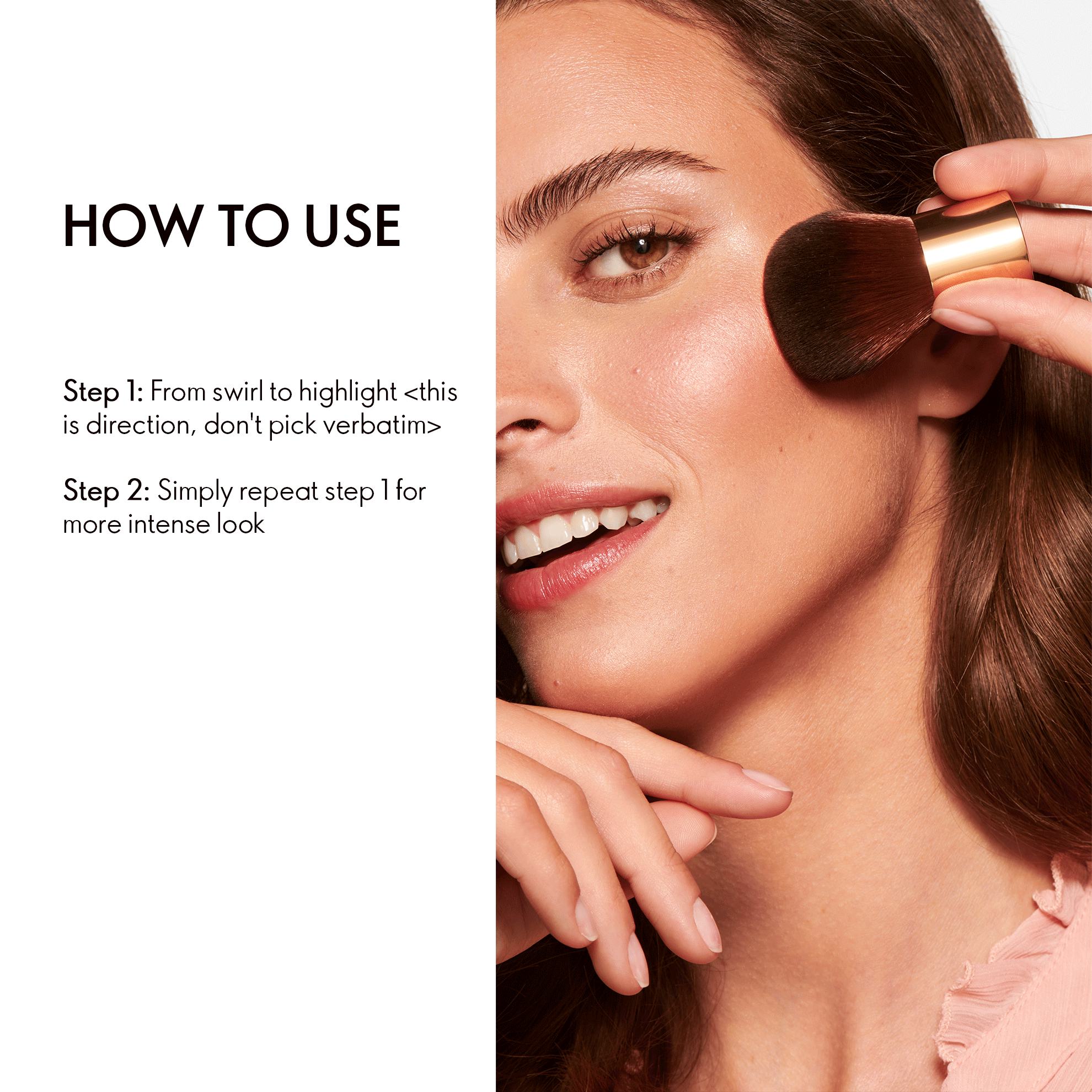 a woman applying makeup with a brush