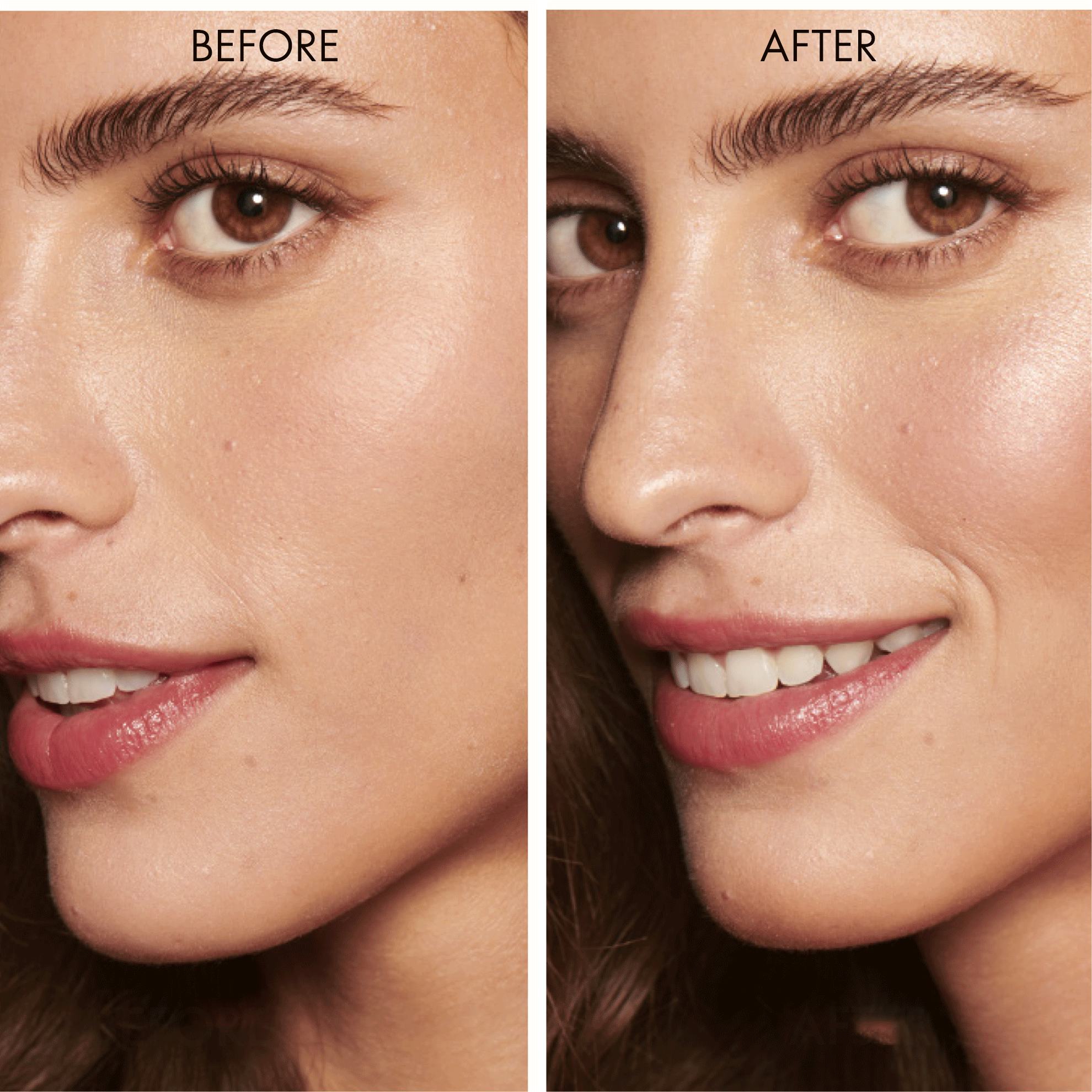 a woman before and after a photo