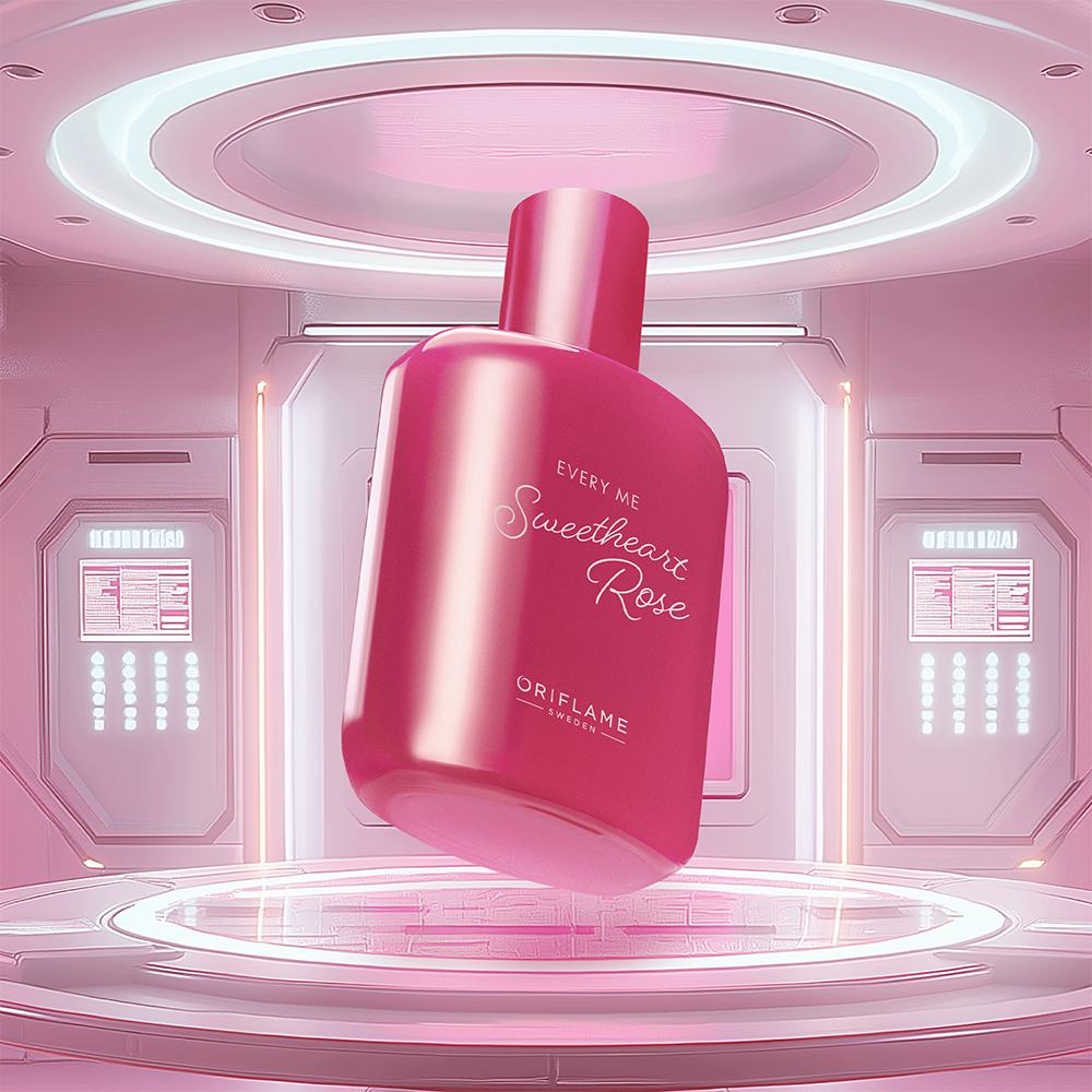 egy rózsaszín üveg egy szobában