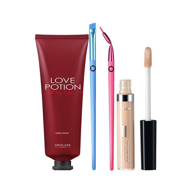 un conjunto de productos de maquillaje