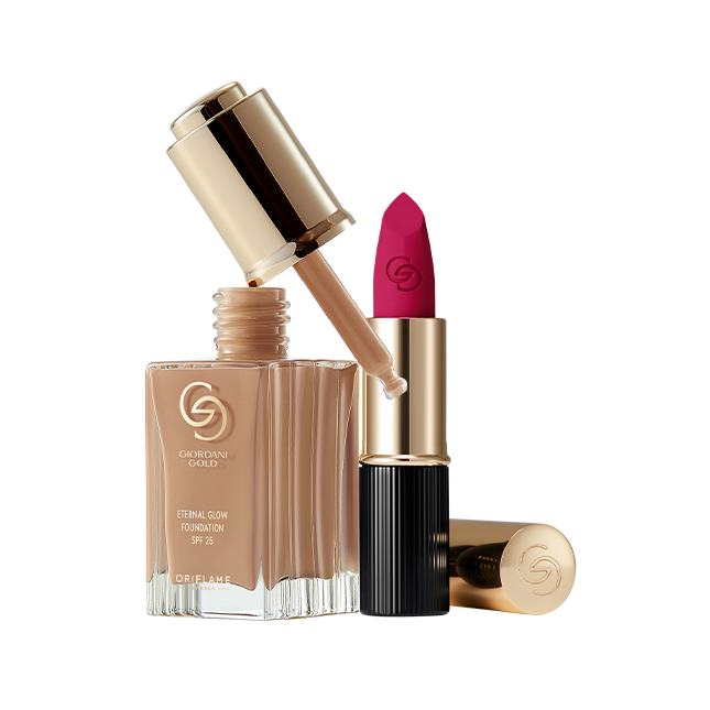 un conjunto de productos de maquillaje