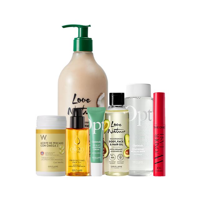 un grupo de frascos de cosméticos